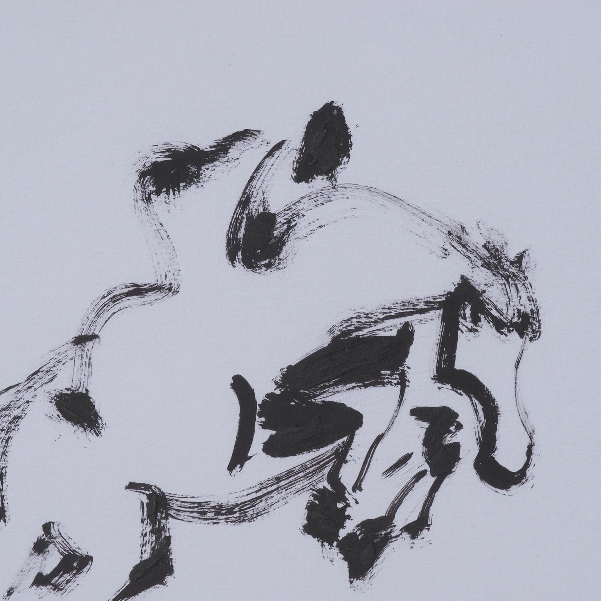 Galloping Gracefully by Santhosh ch Hand-Embellished Framed Artwork Matted under Glass — product photograph