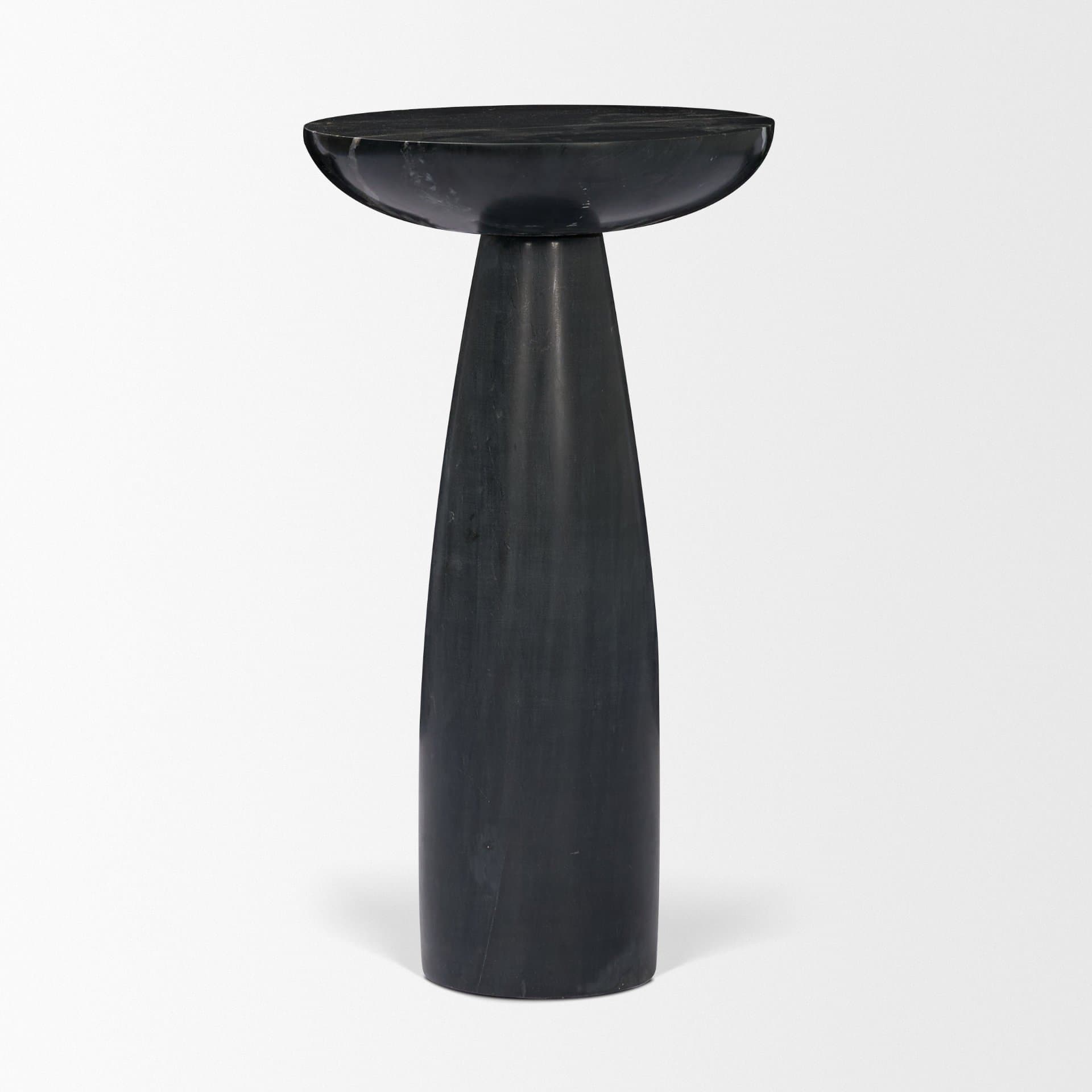 Bellancia Nero Black Marquina Marble Pedestal Side Table — product photograph