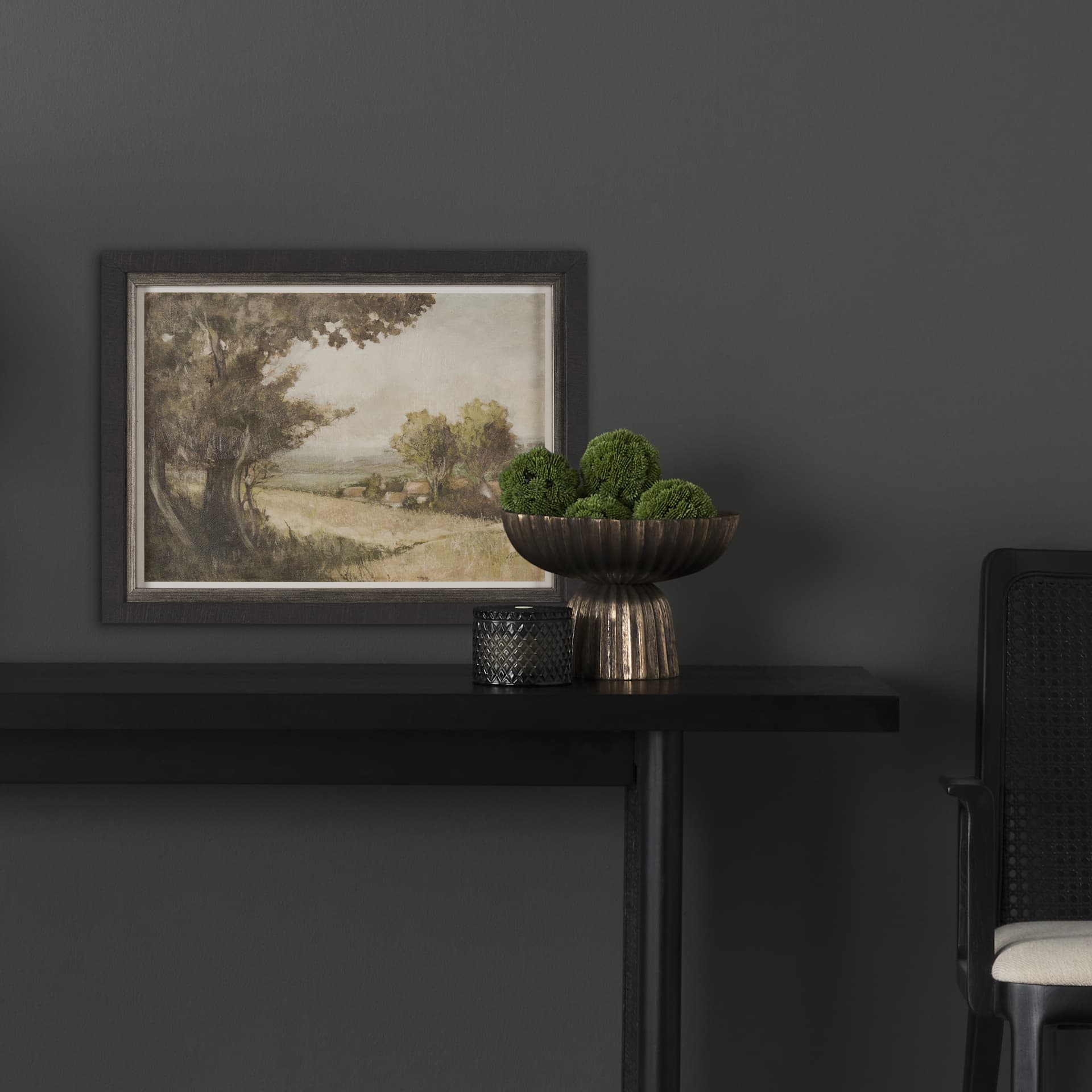 Old Style Landscape II by Mercana Studio a Hand Embellished Framed Art Print — in a styled room