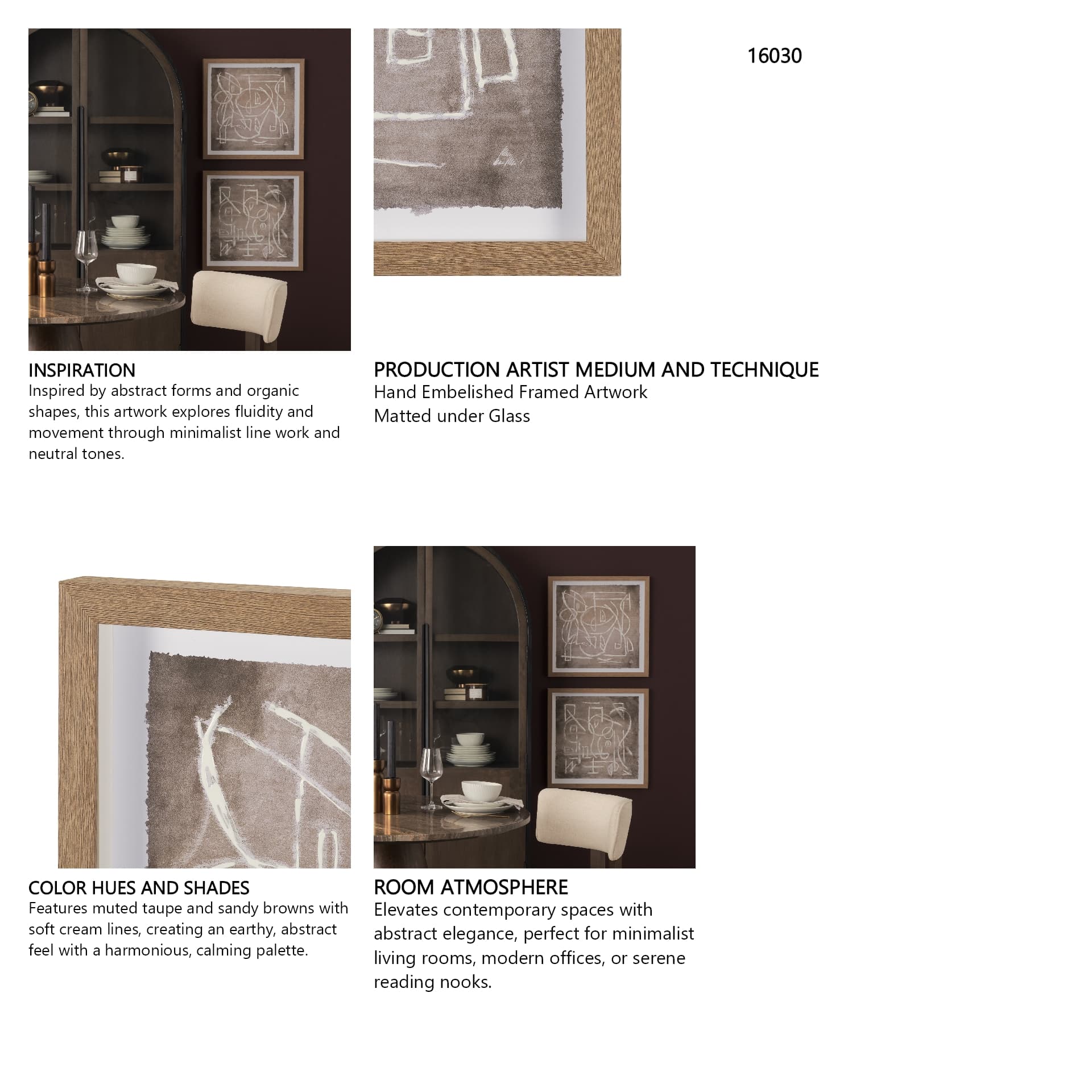 Obscure I by Mercana Studio Hand Embelished Framed Artwork Matted under Glass — in a styled room