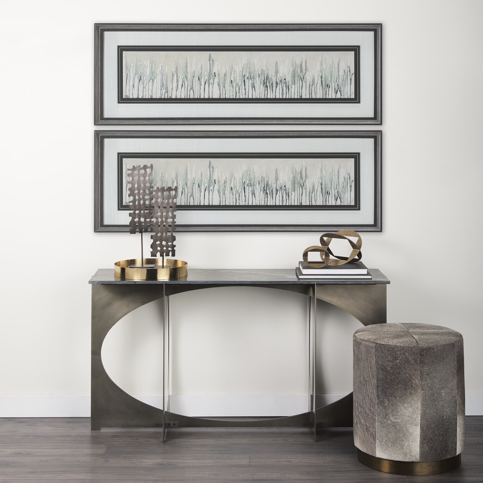 Argentiferous by Studio M a handmade Original Framed Artwork under Glass — in a styled room