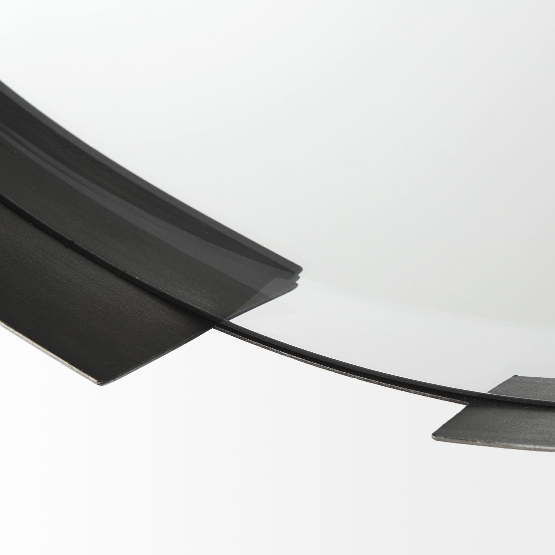 Adrianna 24.4" Black Metal Round Mirror — product photograph