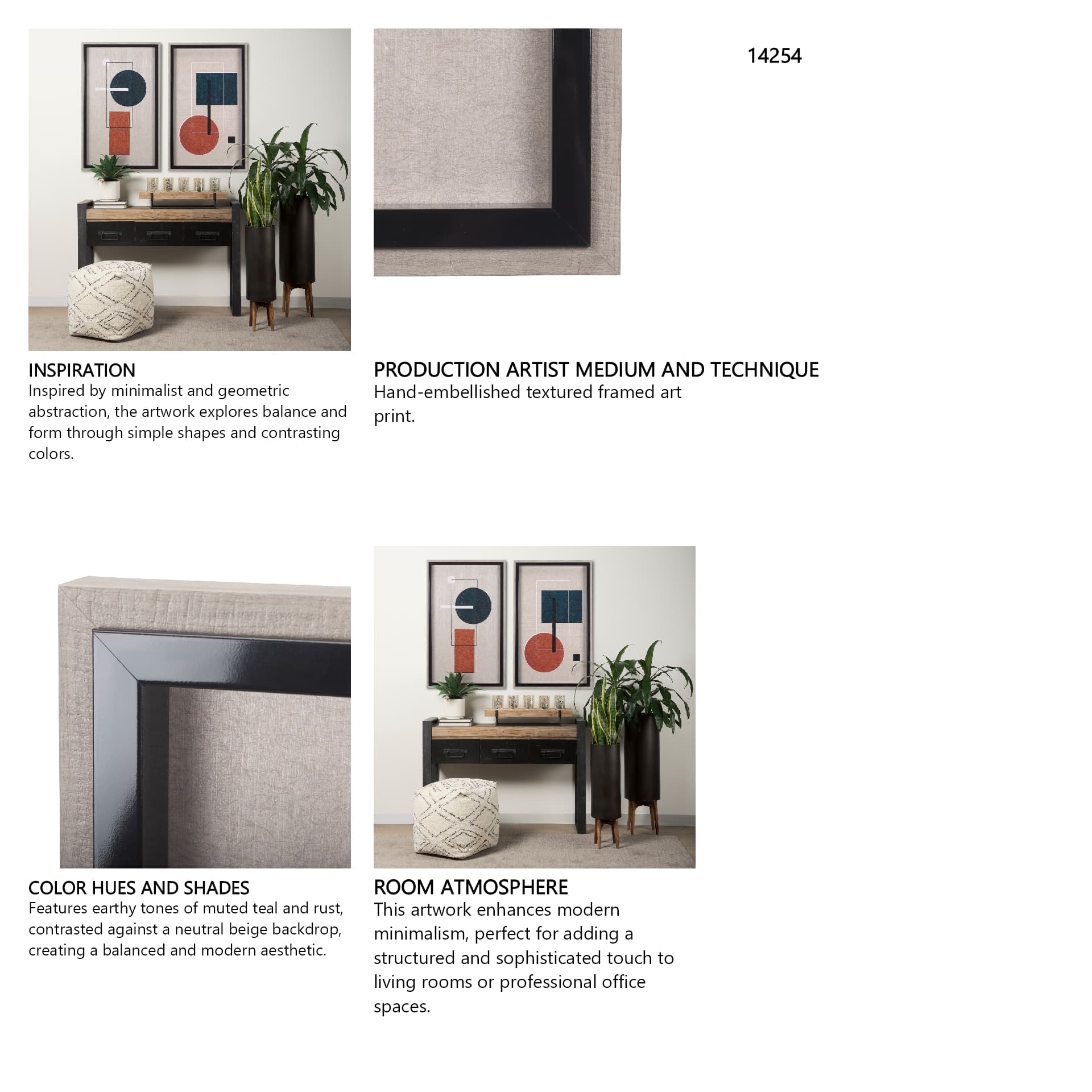 Variants II by Mercana Studio a Hand Embellished Textured Framed Art Print — in a styled room