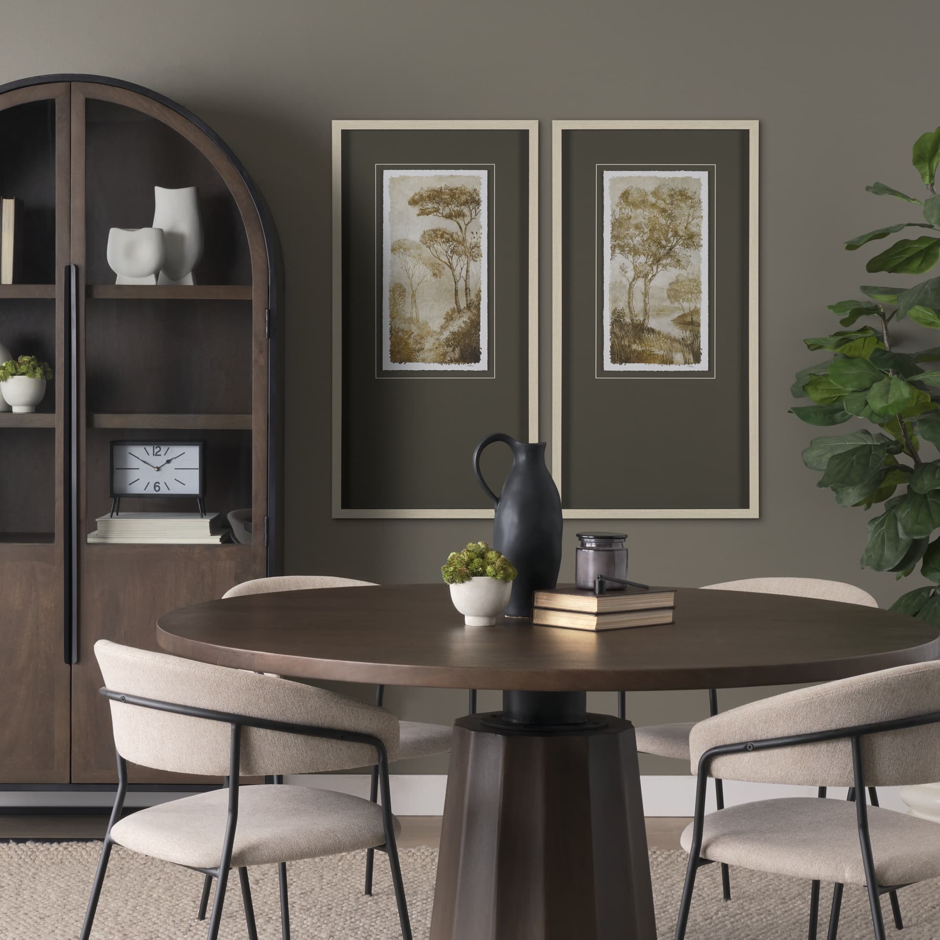 Timeless Vista III by Mercana Studio Hand Embelished Textured Framed Artwork Matted under Glass — in a styled room