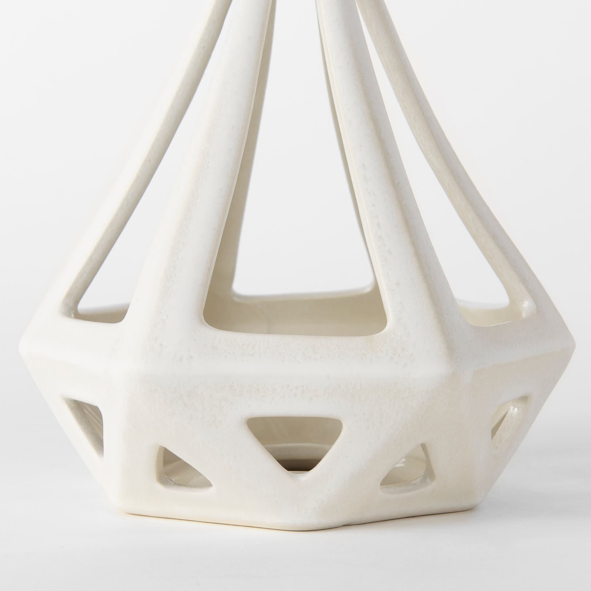 Hood 7.7L x 7.7W x 9.4H White Geometric Ceramic Object — product photograph