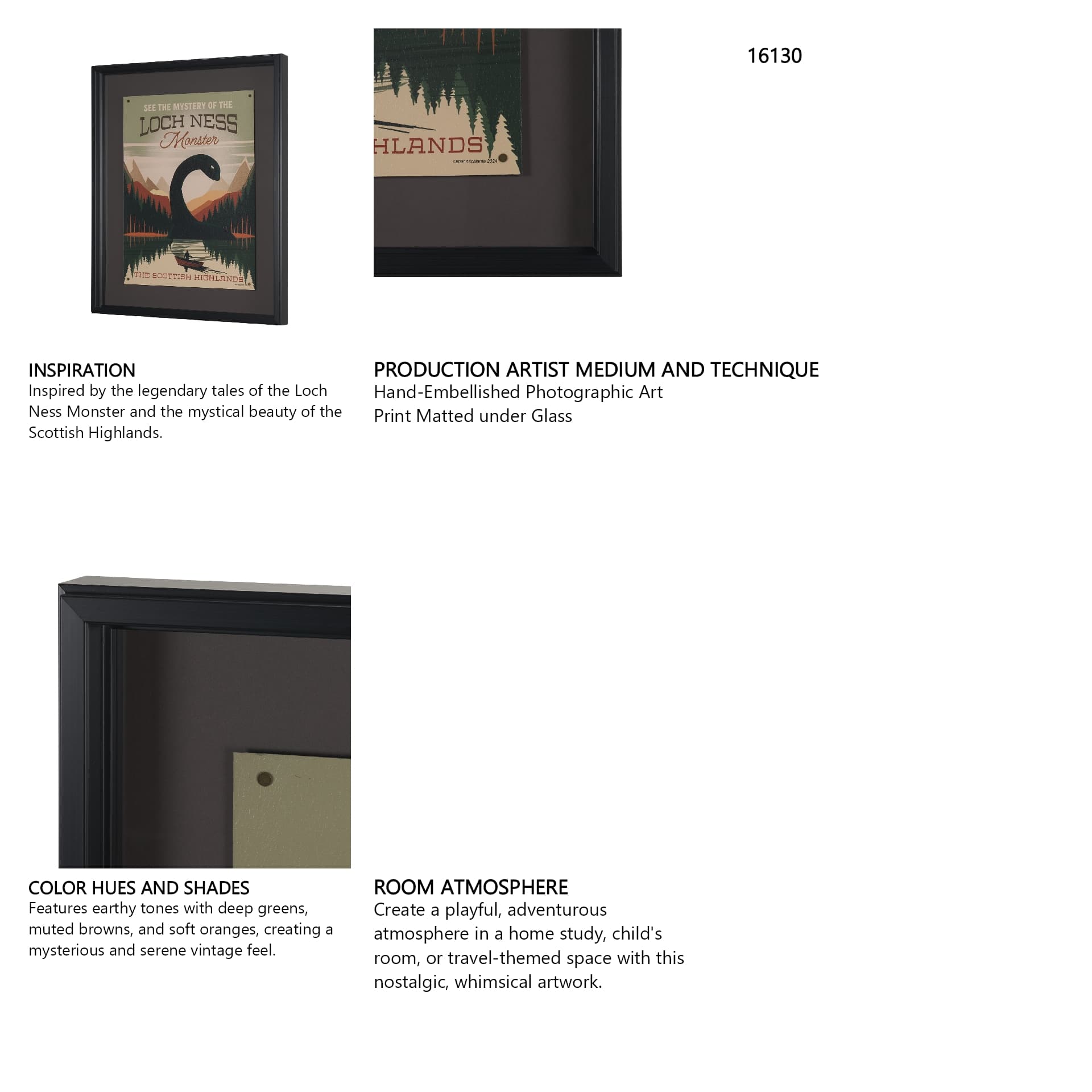 Cryptid Tourism III by Omar Escalante Textured Framed Artwork Matted under Glass — in a styled room