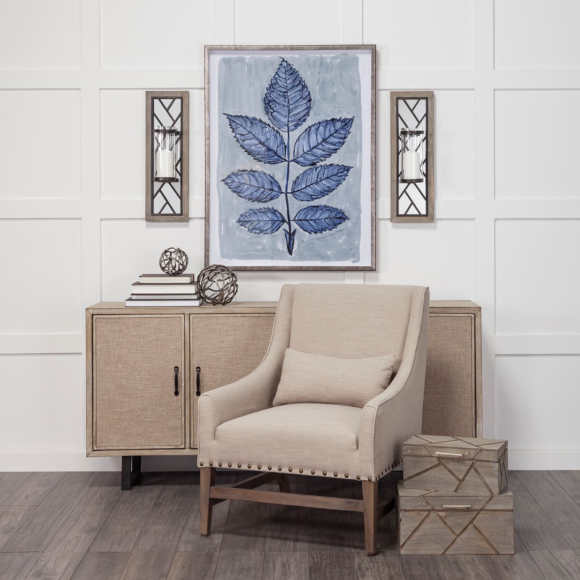 Niobe (Set of 2) 16L x 11W Gray Wooden Nesting Boxes — product photograph