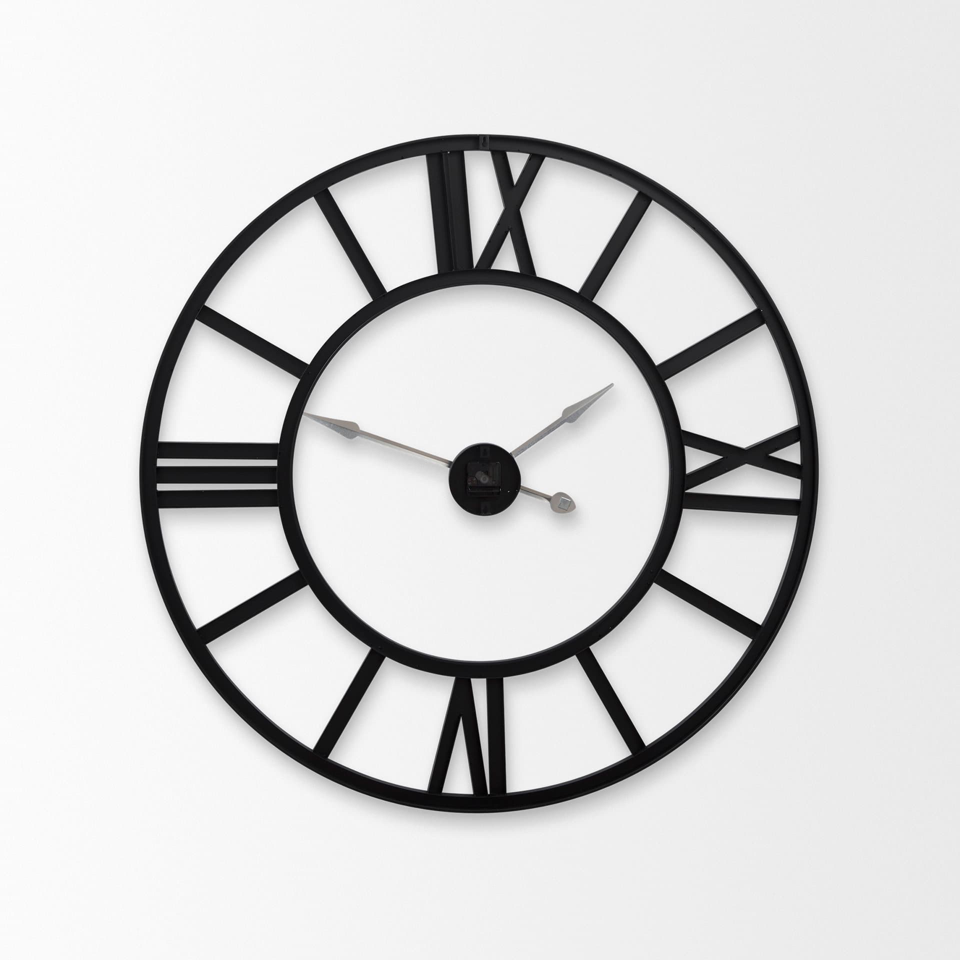 Stoke 30" Round Black Iron Wall Clock — product photograph