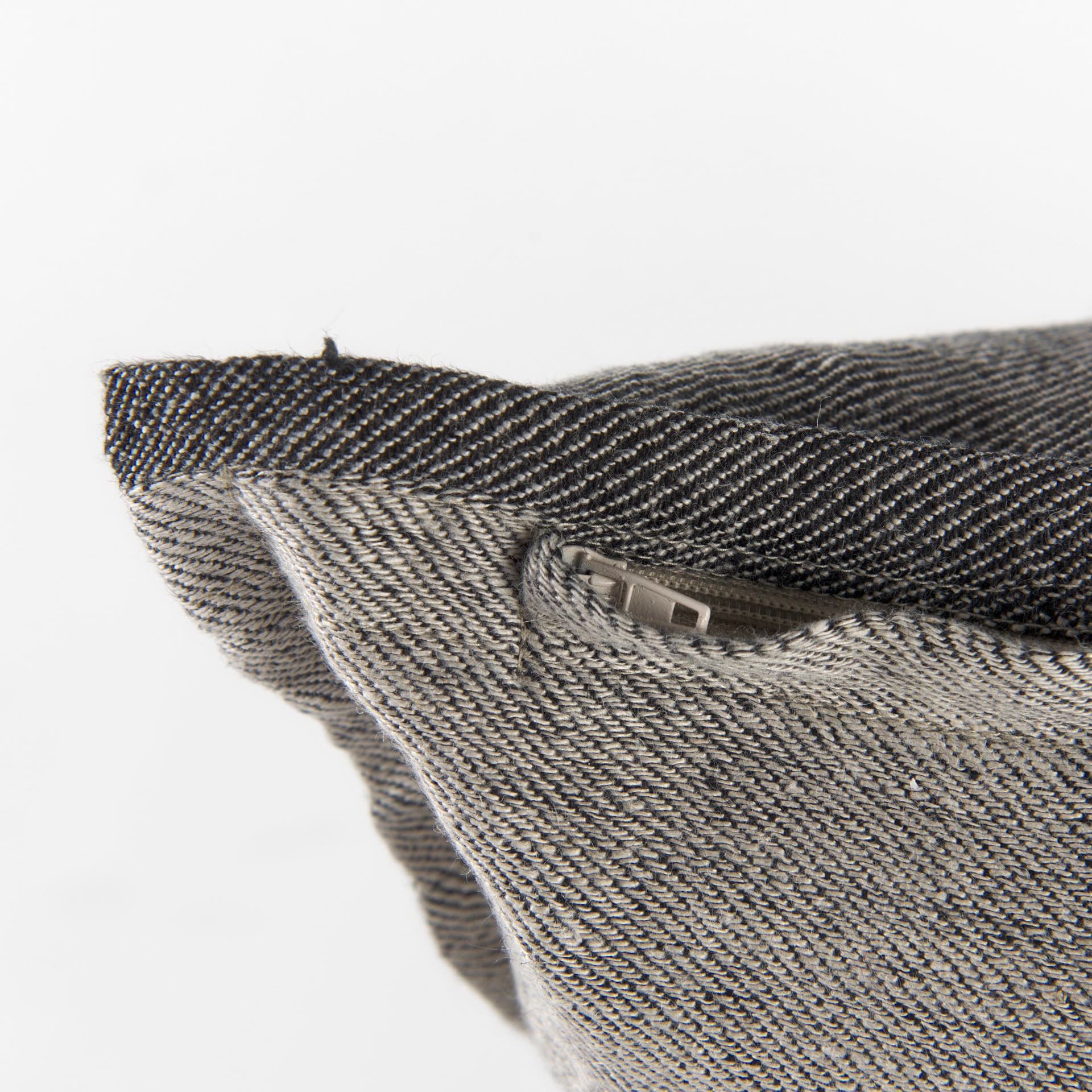 Zadie 20x20 Light Gray and Dark Gray Fabric Color Blocked Pillow Cover — product photograph