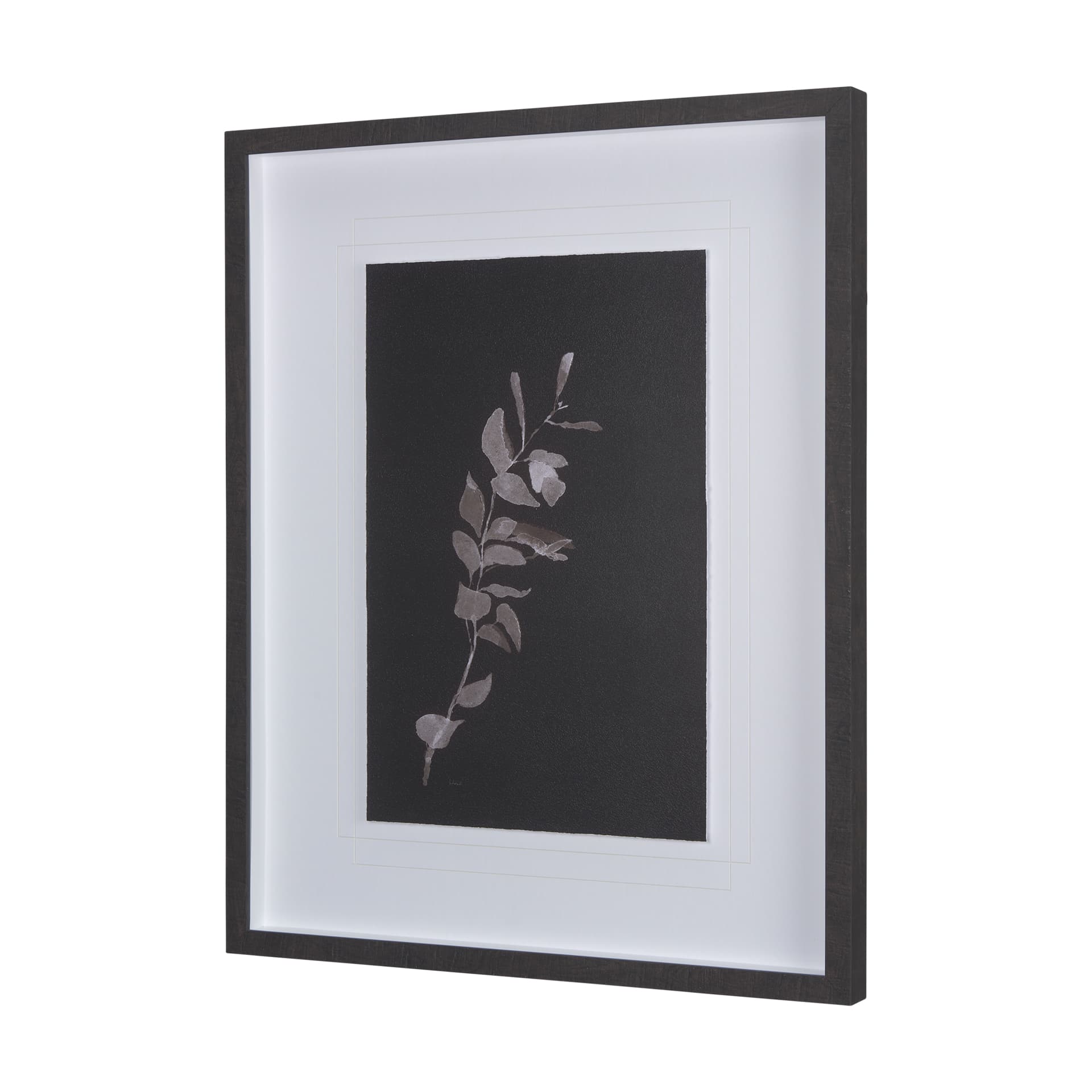 Night Leaves I by Mercana Studio a Hand Embellished Textured Framed Art Print Matted under Glass — product photograph