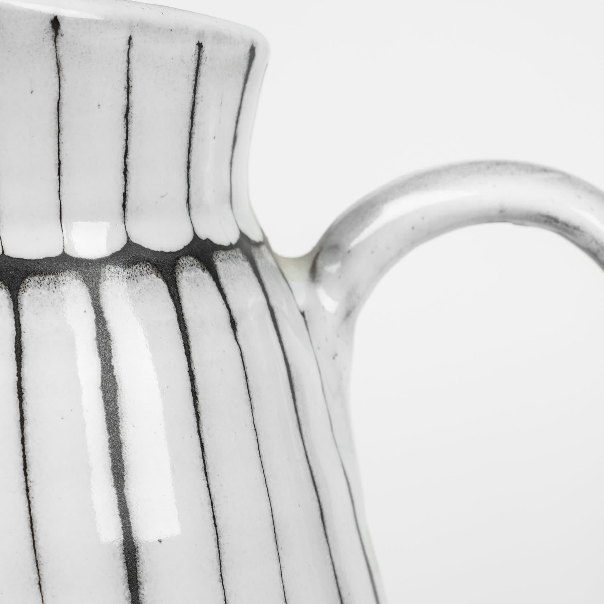 Lome Small White/Black Ceramic Jug — product photograph