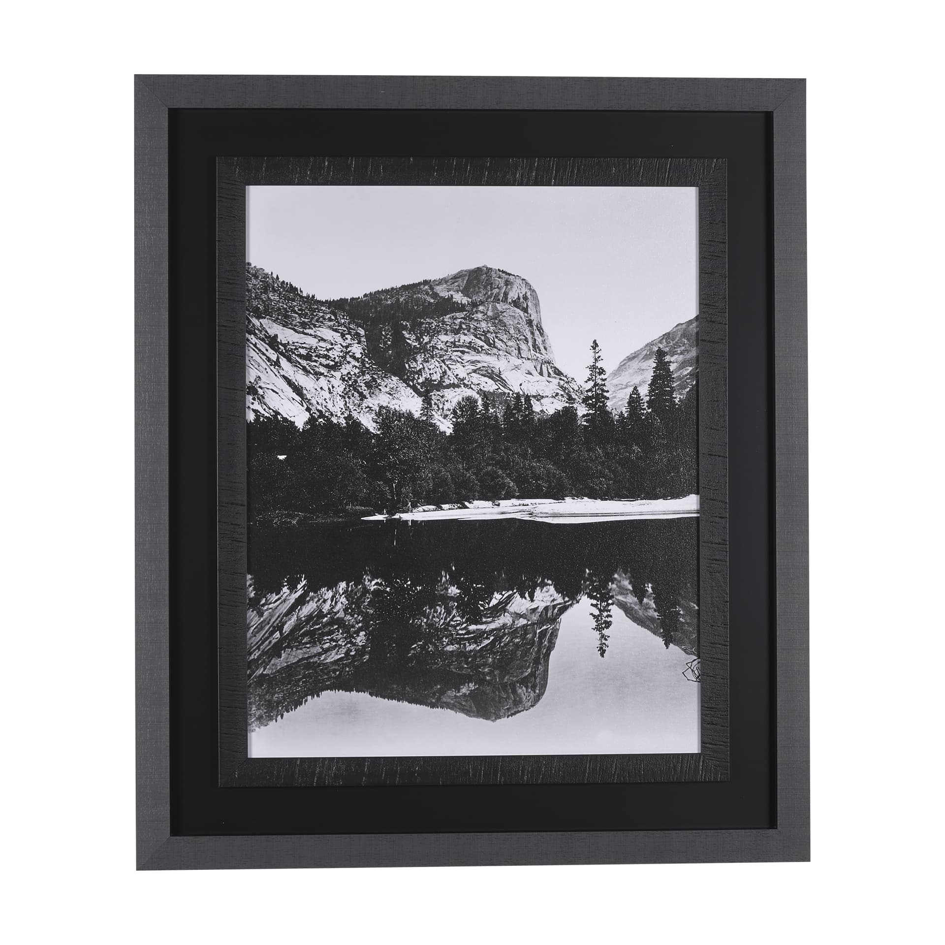Mirror Lake by Carleton E Watkins a Hand Embellished Textured Framed Photo Art Print — product photograph