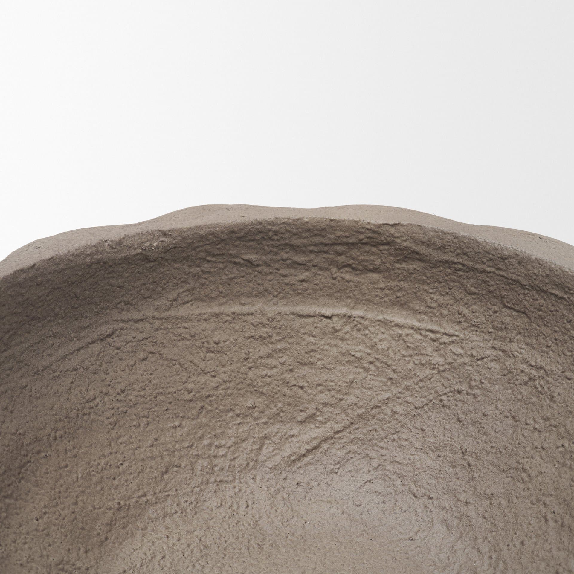 Konya Small Earthen Gray-Brown Dotted Paper Mache Centerpiece Bowl — product photograph