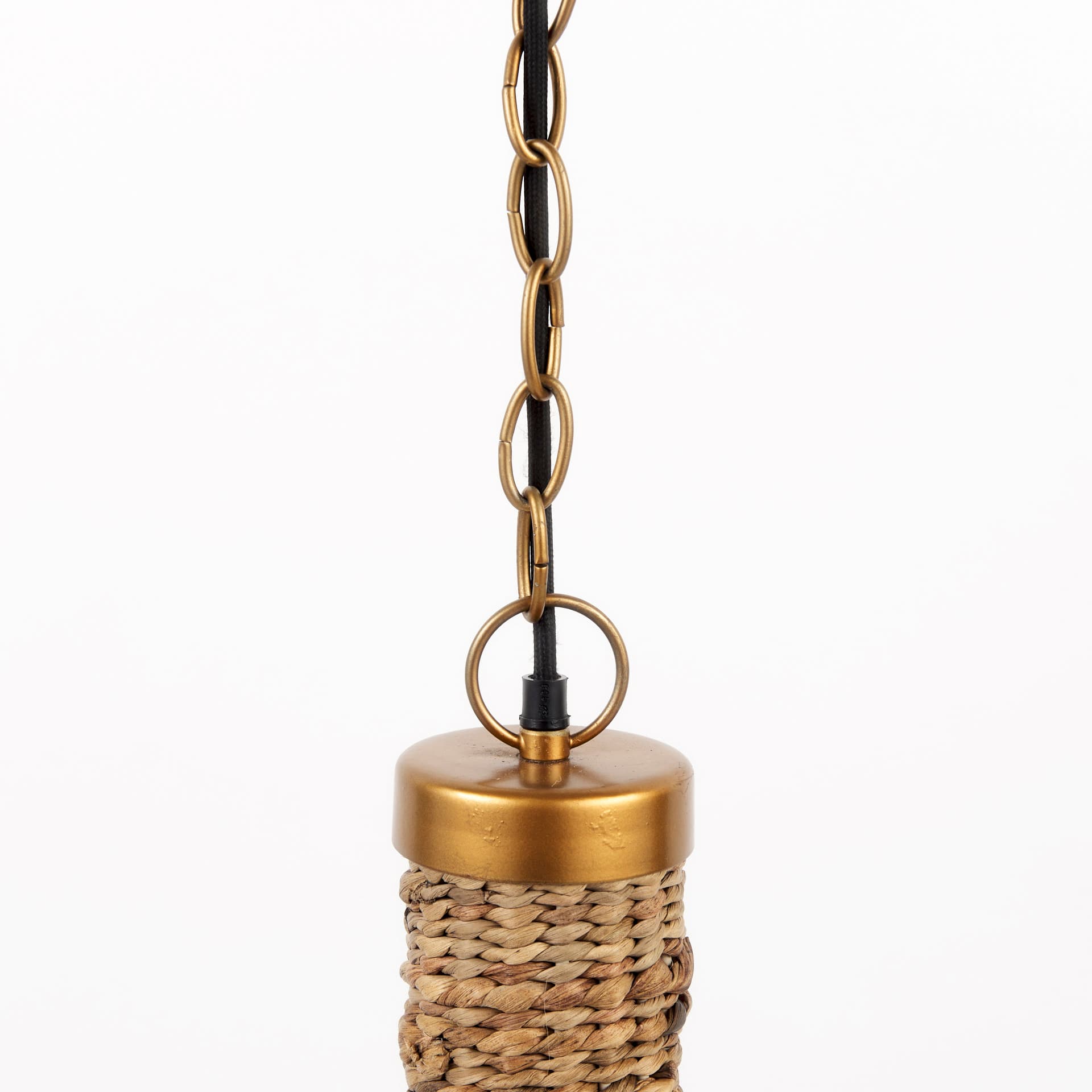 Campanile 16.0L x 16.0W x 27.0H Brown Whicker Pendant Light — product photograph