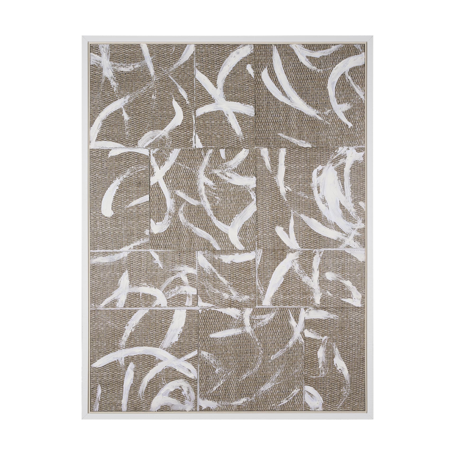 Woven Textile by Mercana Studio a Hand Embellished Textured Framed Canvas — product photograph