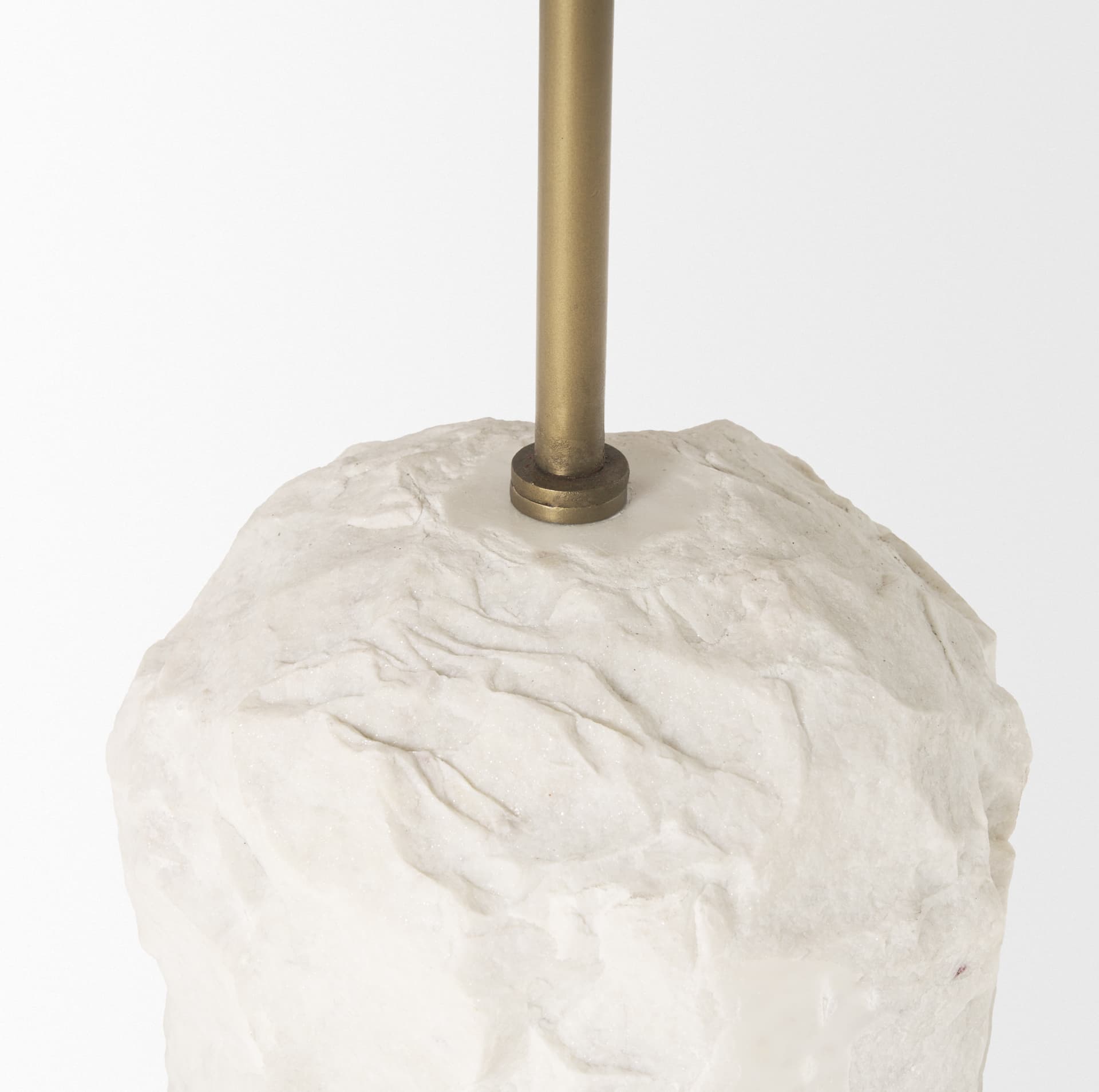 Rini Gold Metal and White Marble Accent Table — product photograph