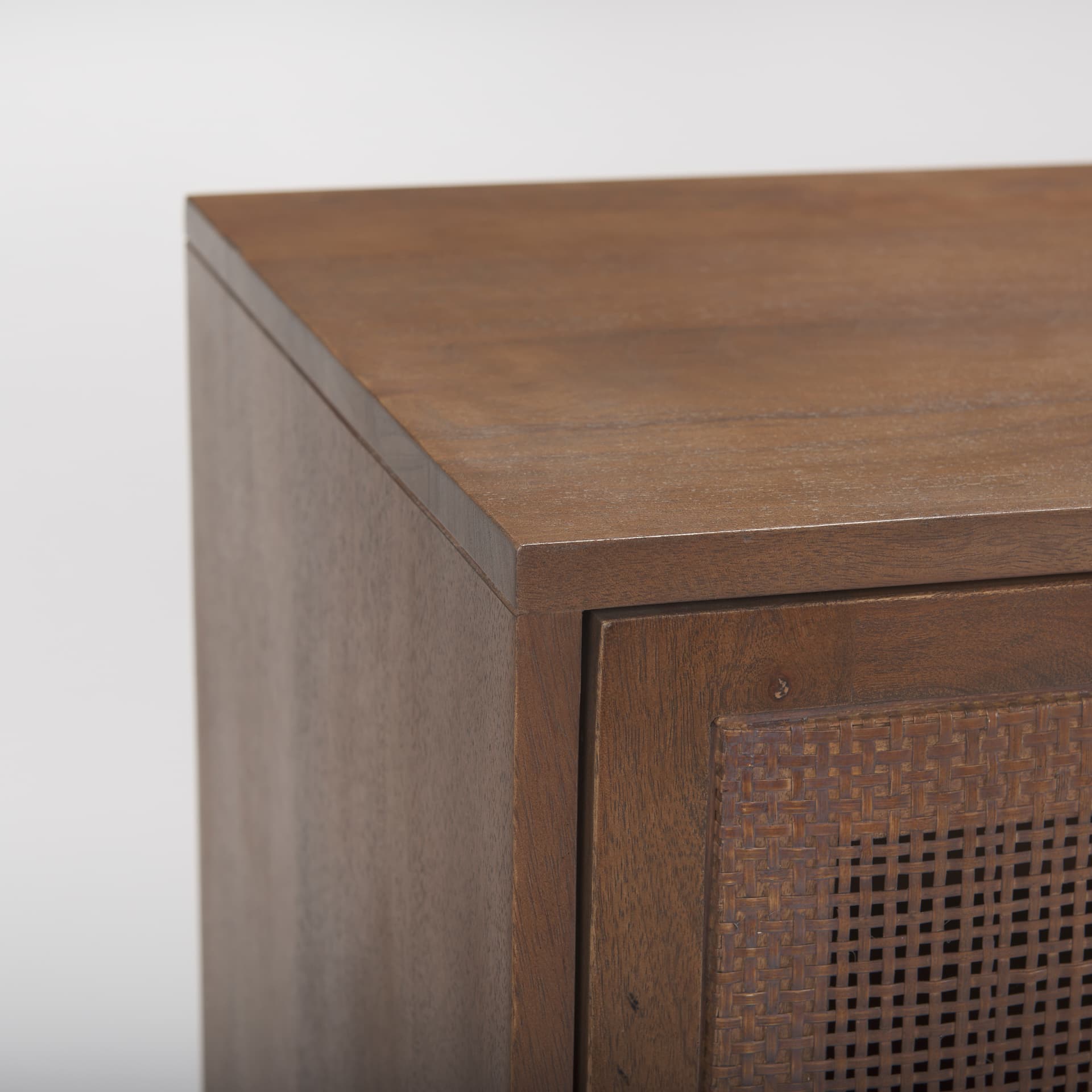 Grier Medium Brown Solid Wood W/Cane Sideboard — product photograph