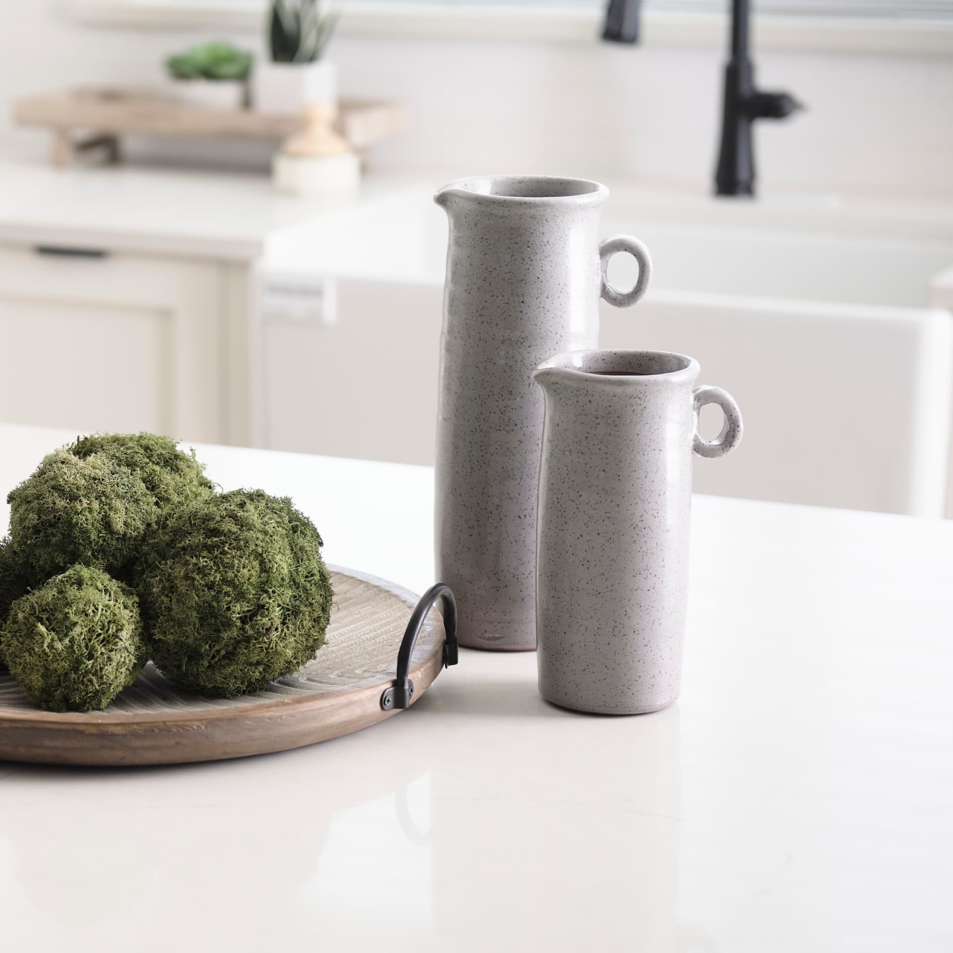 Frieda Large Freckled Gray Ceramic Jug — product photograph