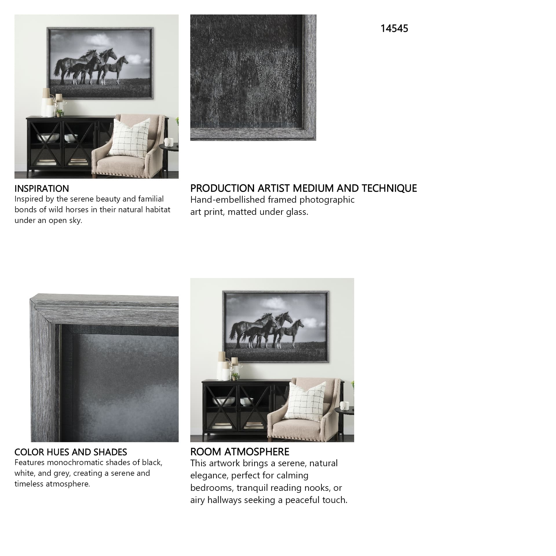 Focused by Mercana Studio a Hand Embellished Textured Framed Photo Art Print Matted under Glass — in a styled room