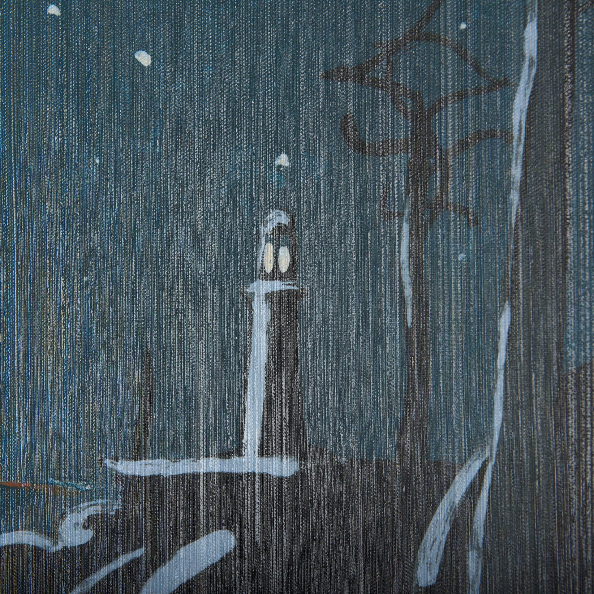 Sea bay at nitght III by Mercana Studio a Hand Embellished Textured Canvas — product photograph