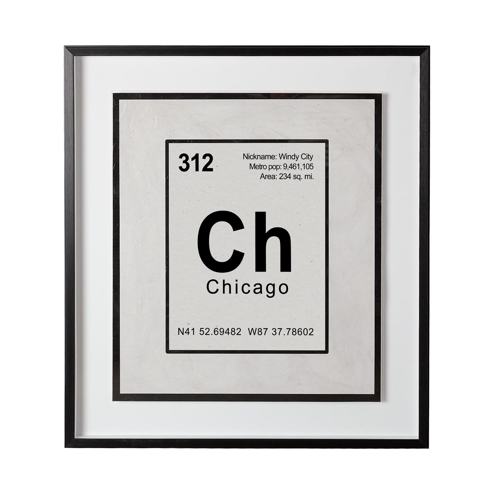 Breaking Chicago B by THE Studio a Hand Embellished Textured Framed Art Print Matted under Glass — product photograph