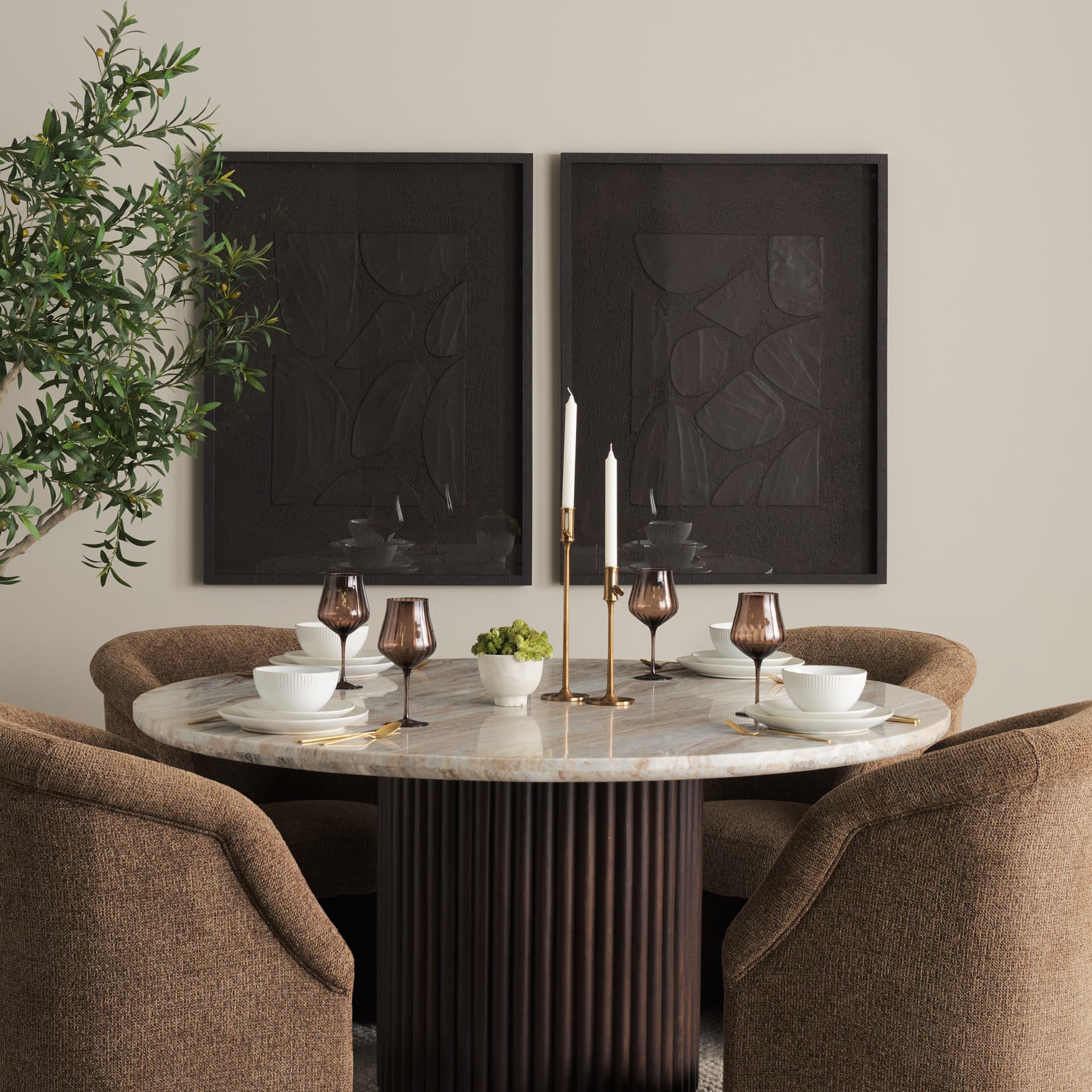 Traverse II by Mercana Studio Handmade Original Framed Artwork Matted under Glass — in a styled room