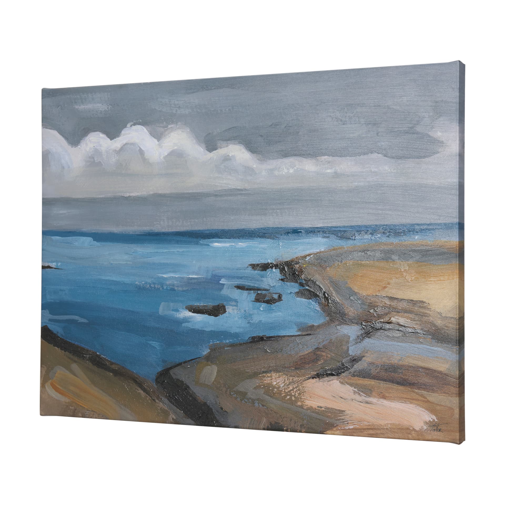 Grey Sky II by Mercana Studio a Hand Embellished Textured Canvas — product photograph