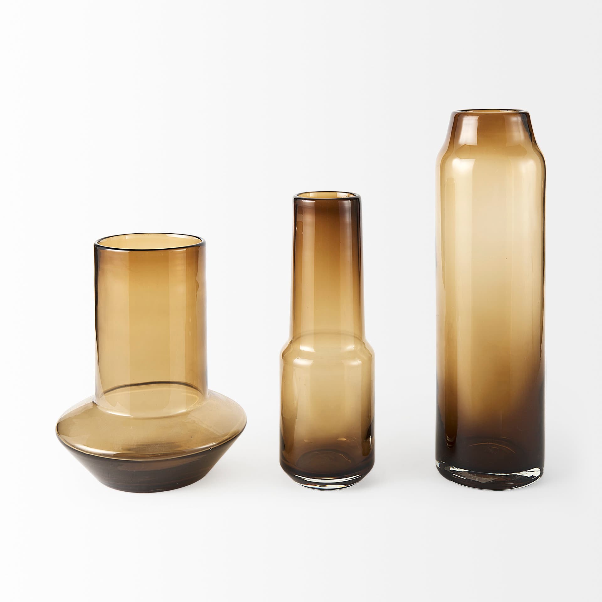 Amrita 8.3L x 8.3W x 9.7H Golden Brown Glass Vase — product photograph