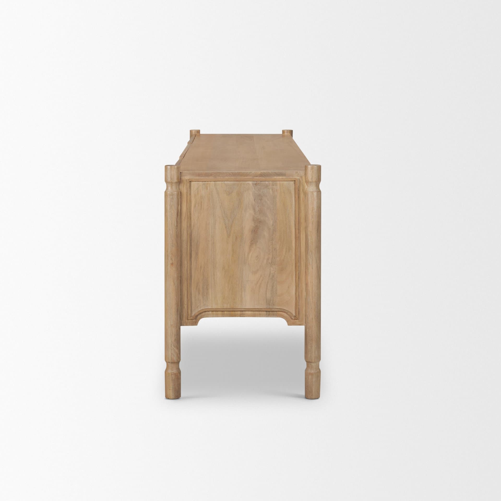 Phil Light Brown Wood 2 Door 1 Drawer w/ Pull Down Media Console — product photograph