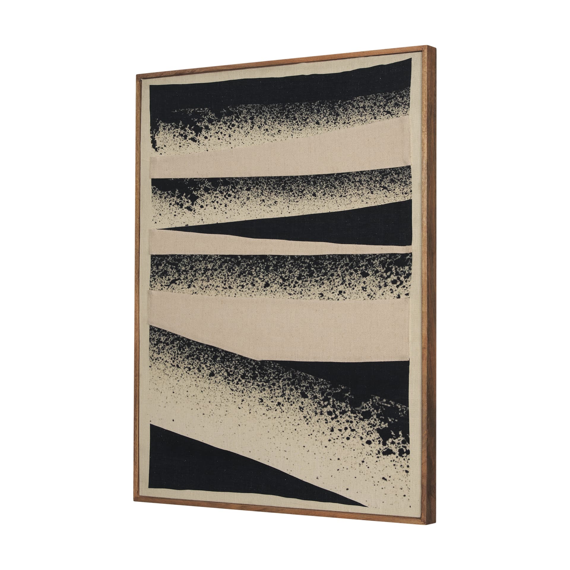 Revelin Large Fabric Collage Framed Linen Framed Wall Art — product photograph