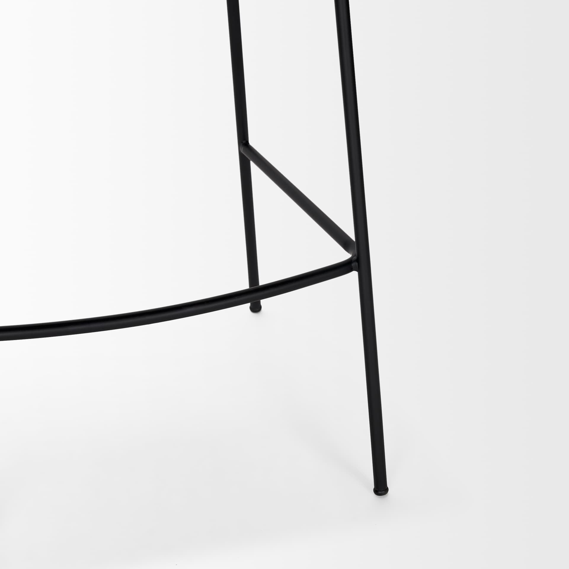 Carolyn Backless 39.8in Seat Bar Stool | Gray Fabric w/ Stool — product photograph