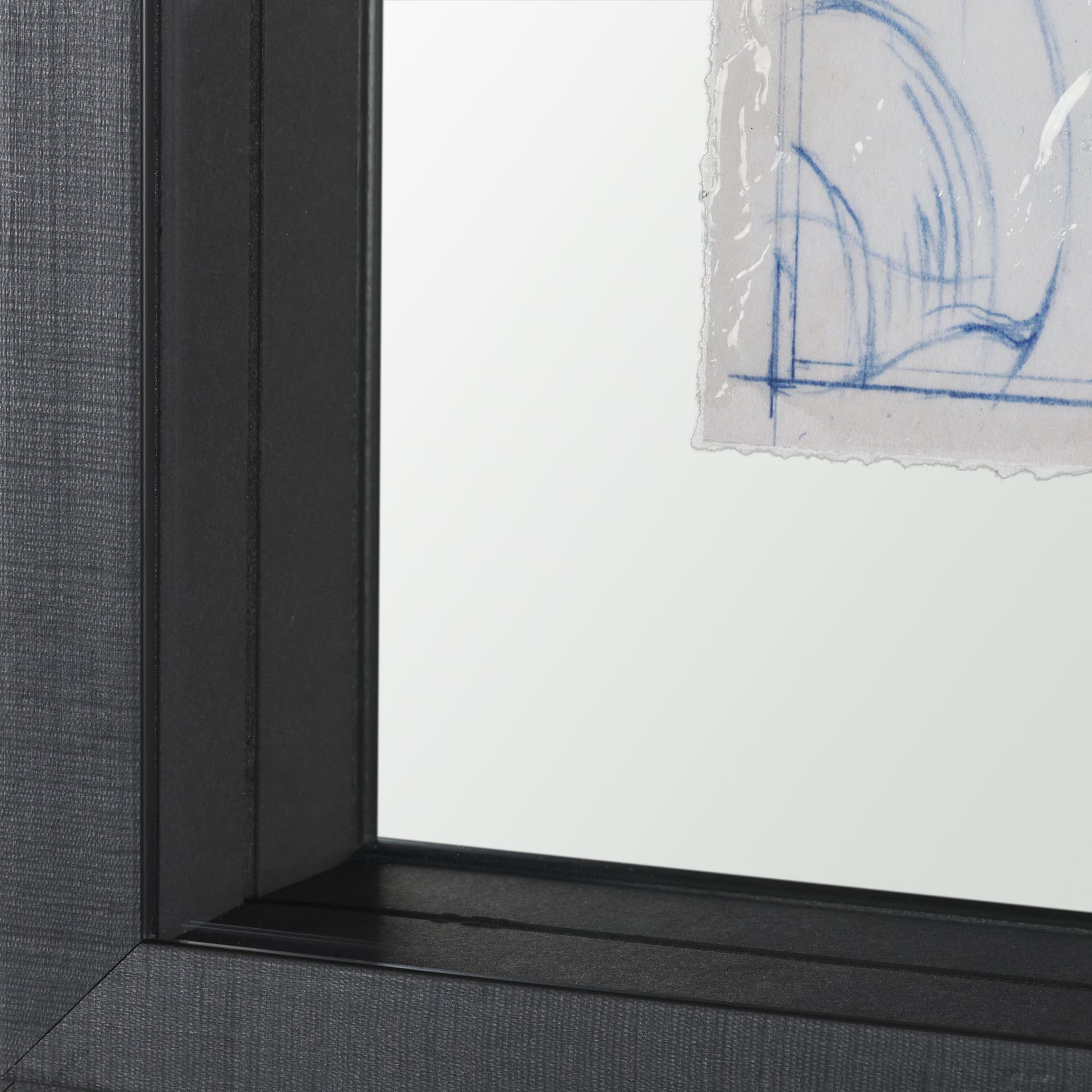Airplane Mechanical Sketch II by Ethan Harper Hand Embellished Framed Art Print Matted under Glass — product photograph