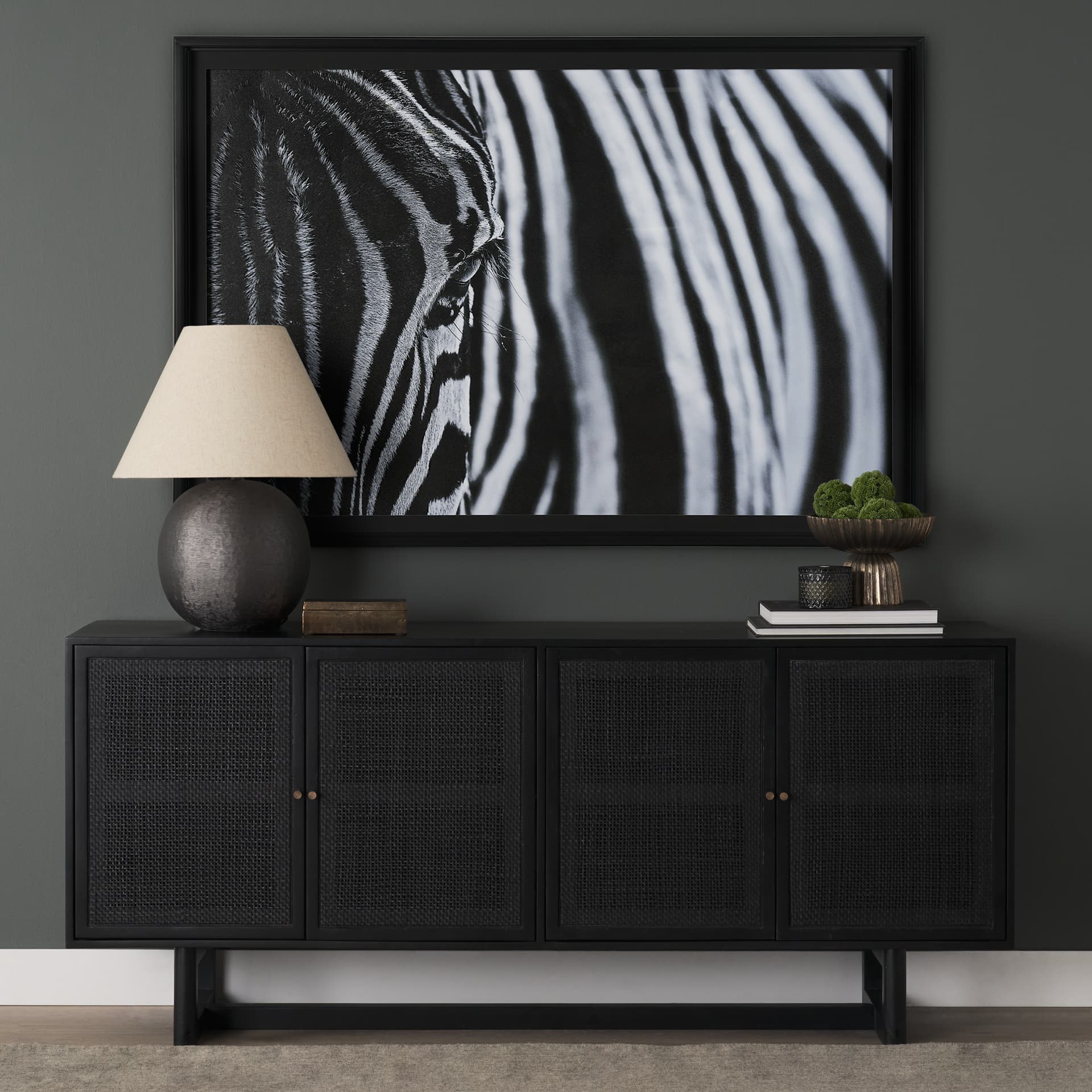 The look of Nature by Mercana Studio a Hand Embellished Textured Framed Photo Art Print Matted under — in a styled room