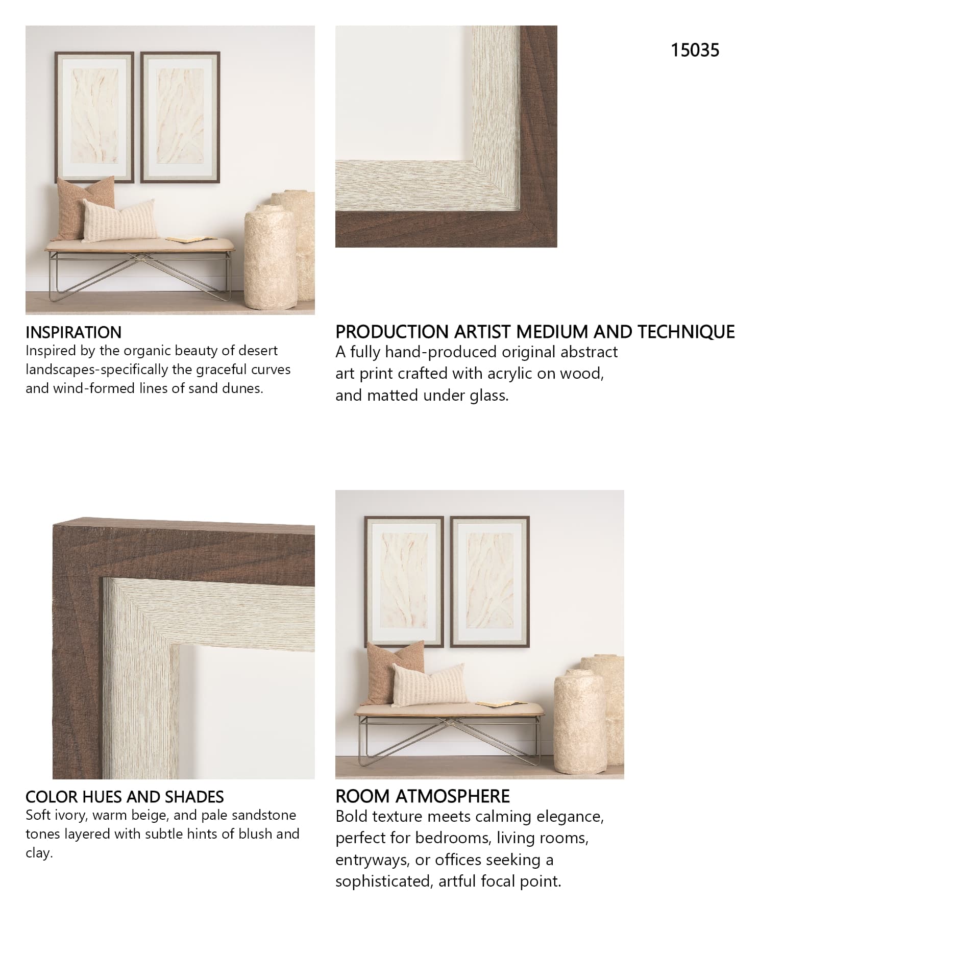 Dune II by Studio M a handmade Original Framed Artwork under Glass — in a styled room