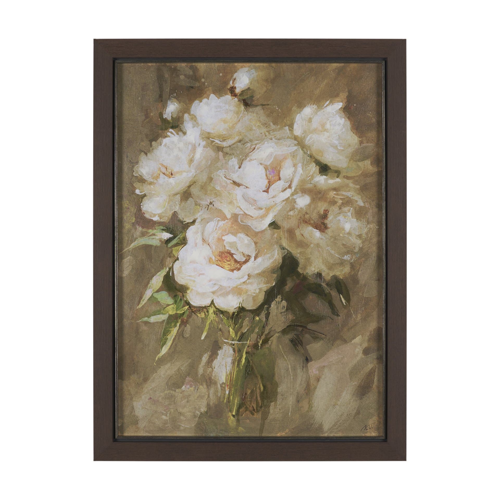 Exquisite Bloom by Mercana Studio Hand-Embellished Textured Framed Artwork Matted — product photograph