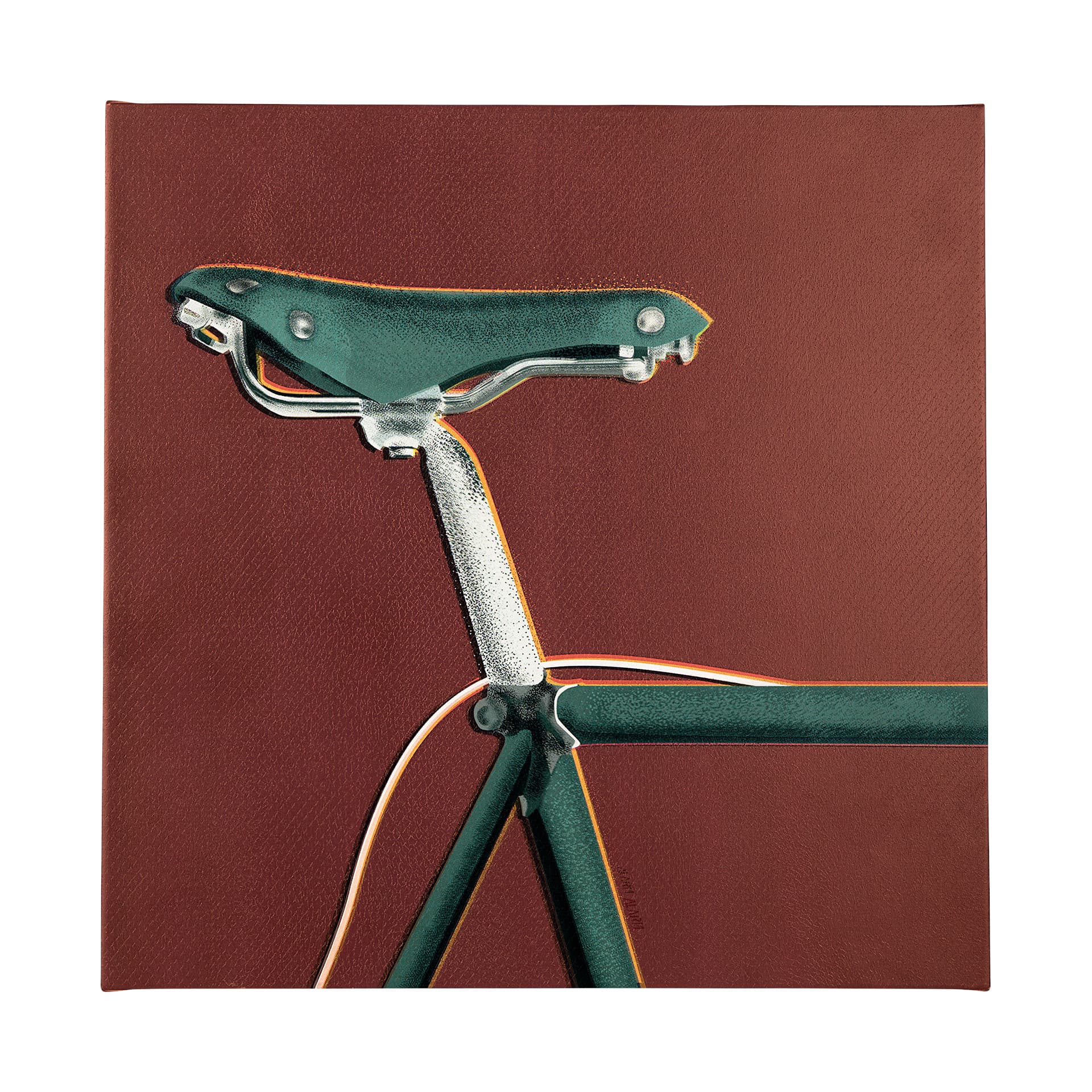 Bike Saddle Orange by Alarm a Hand Embellished Textured Canvas — product photograph