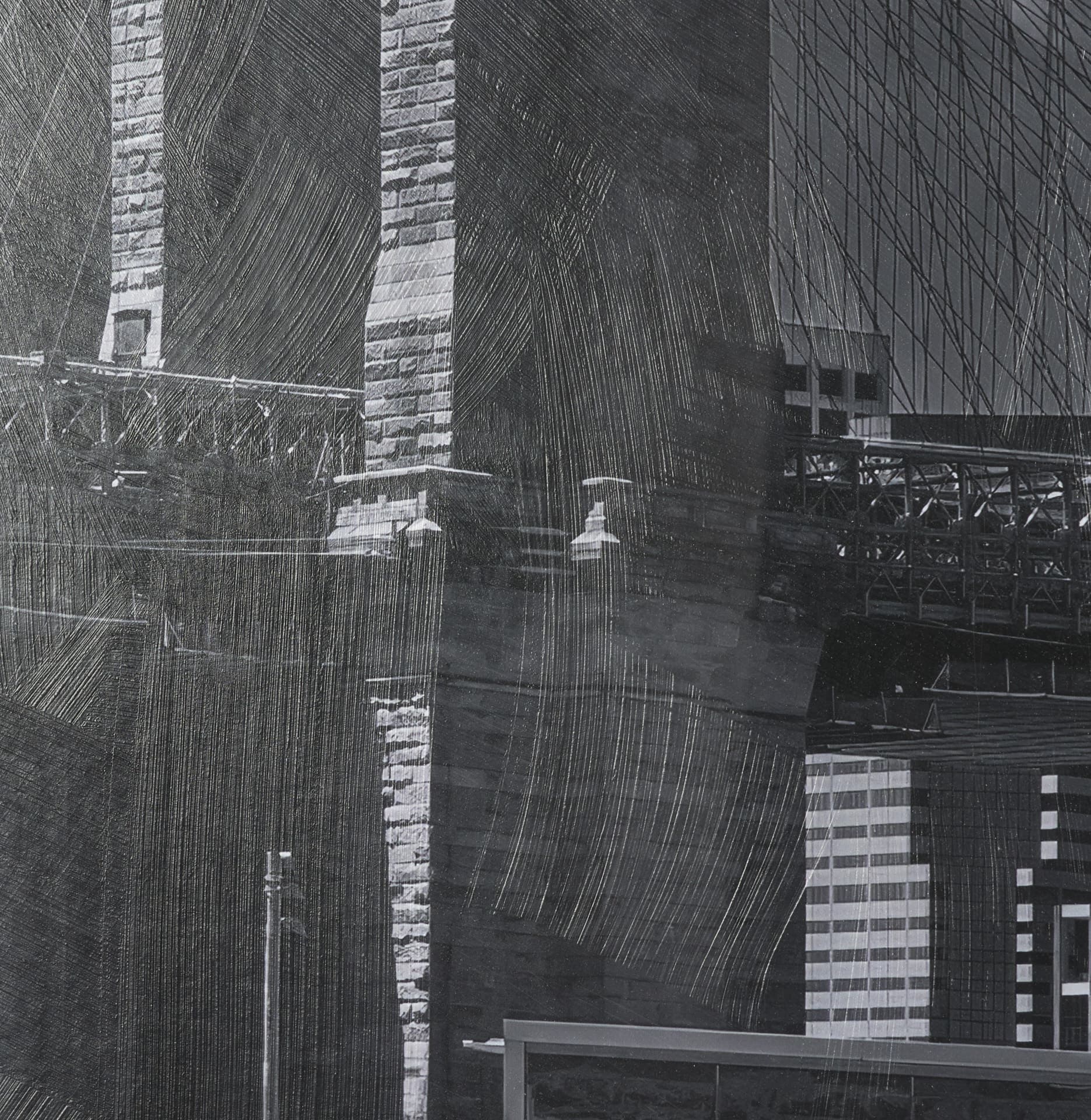 Brooklyn Bridge (Set of 3) by Richard Silver Textured Framed Art Print Matted under Glass — product photograph