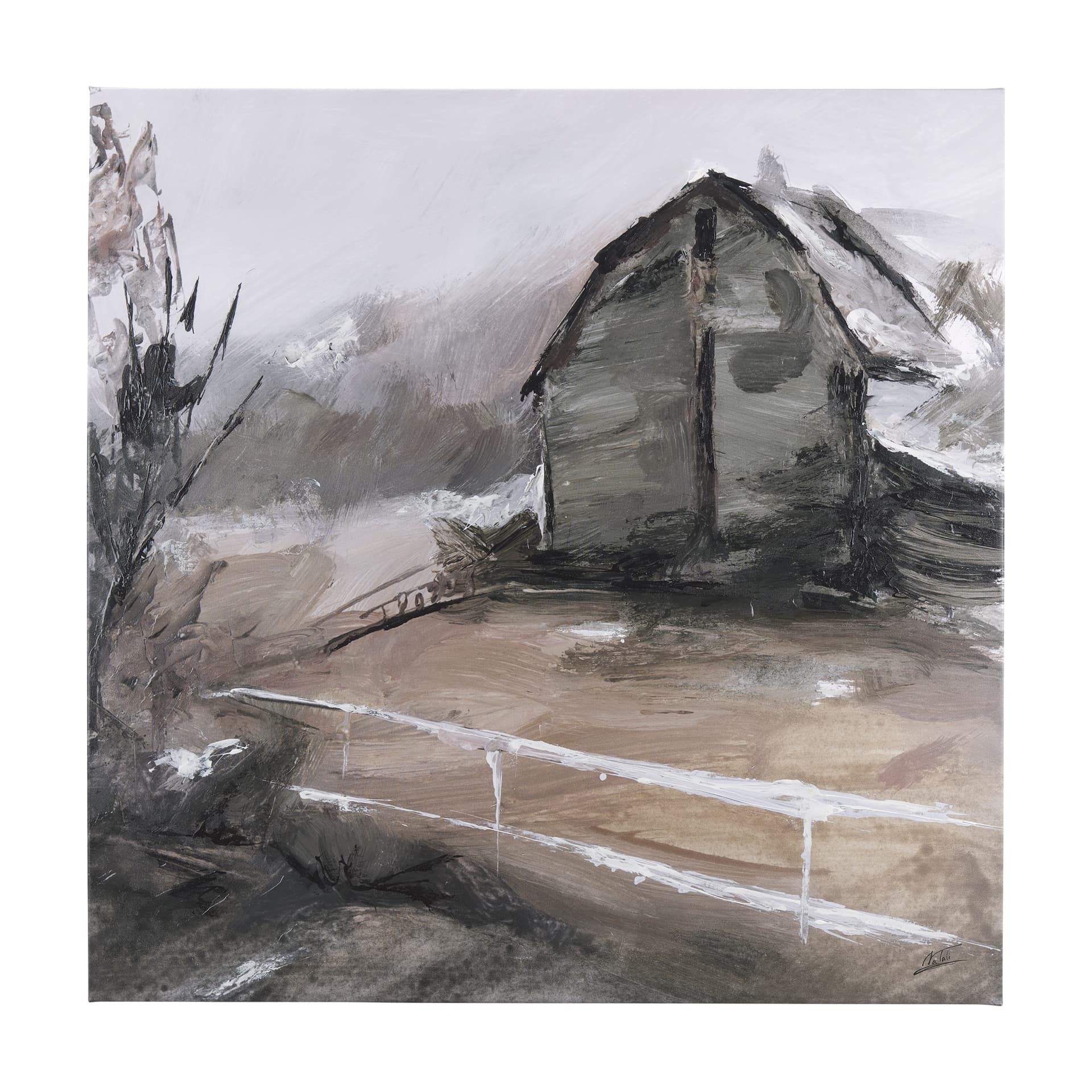 Late Autumn in Countryside I by Mercana Studio a Hand Embellished Textured Canvas — product photograph