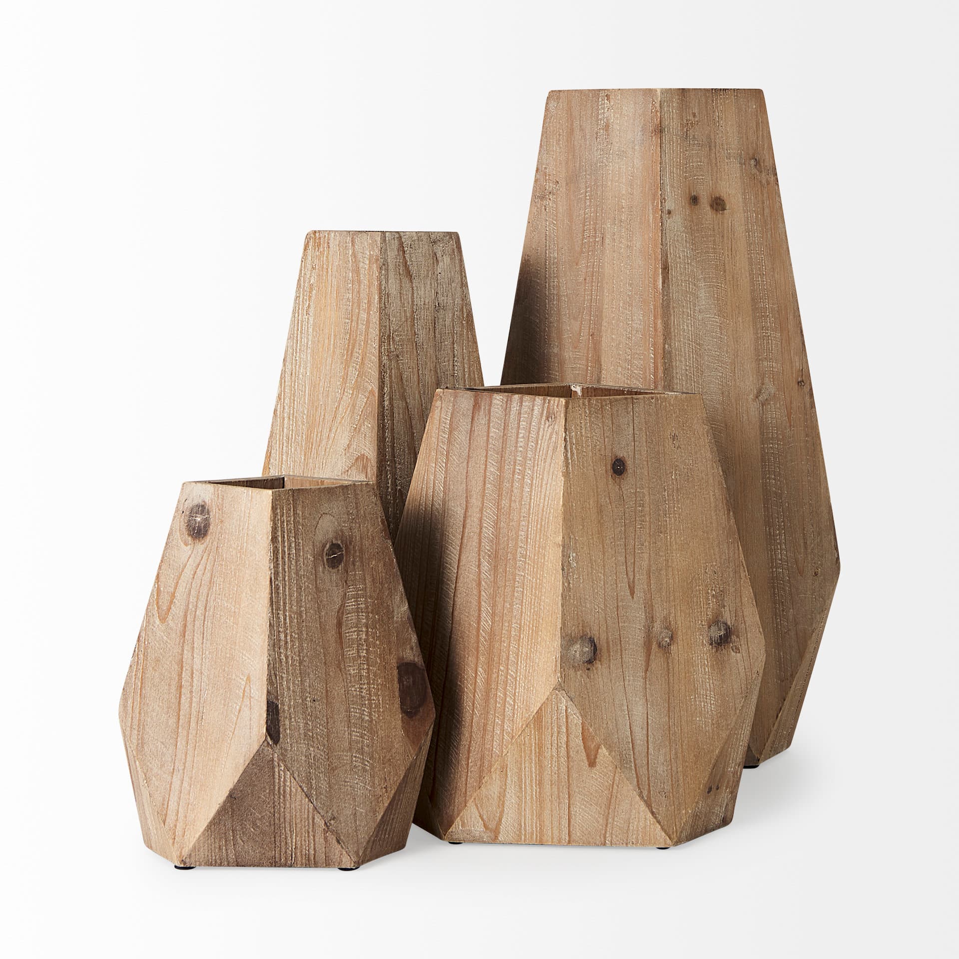 Allen II Small Natural Wooden Base Oval Vase — product photograph