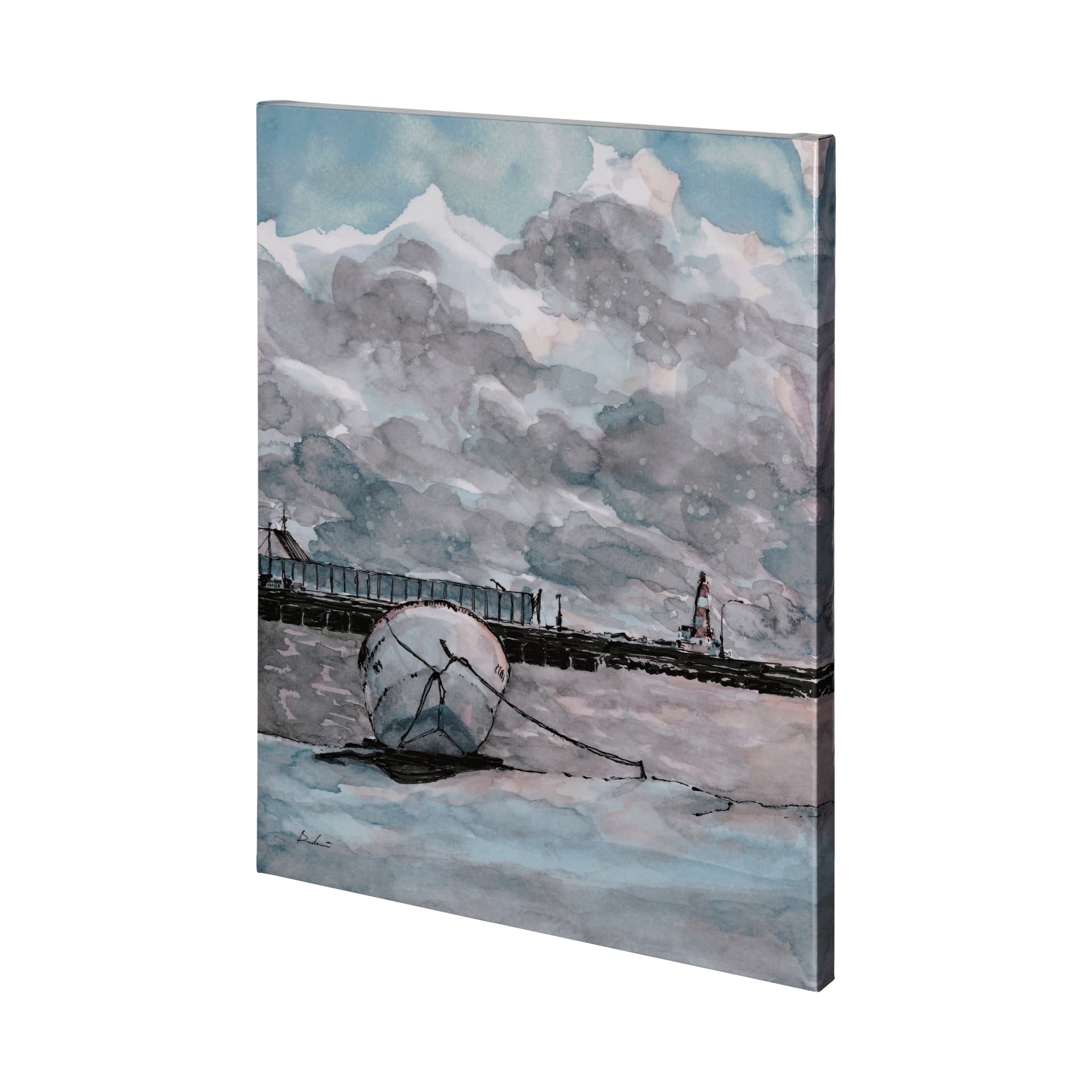 Minato I by Mercana Studio a Hand Embellished Textured Canvas — product photograph