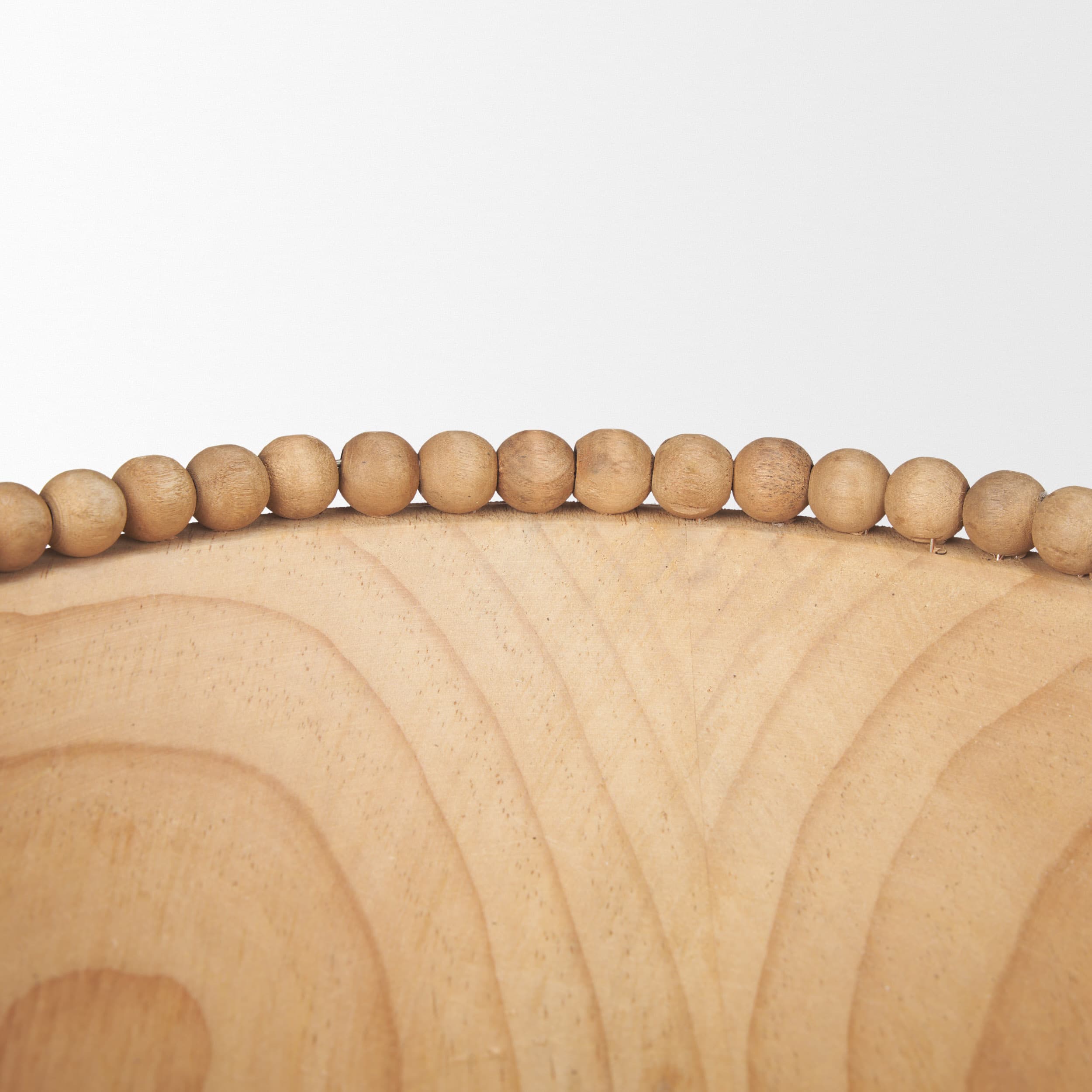 Wendell Light Brown Wood w/ Wood Bead Round Bowls — product photograph