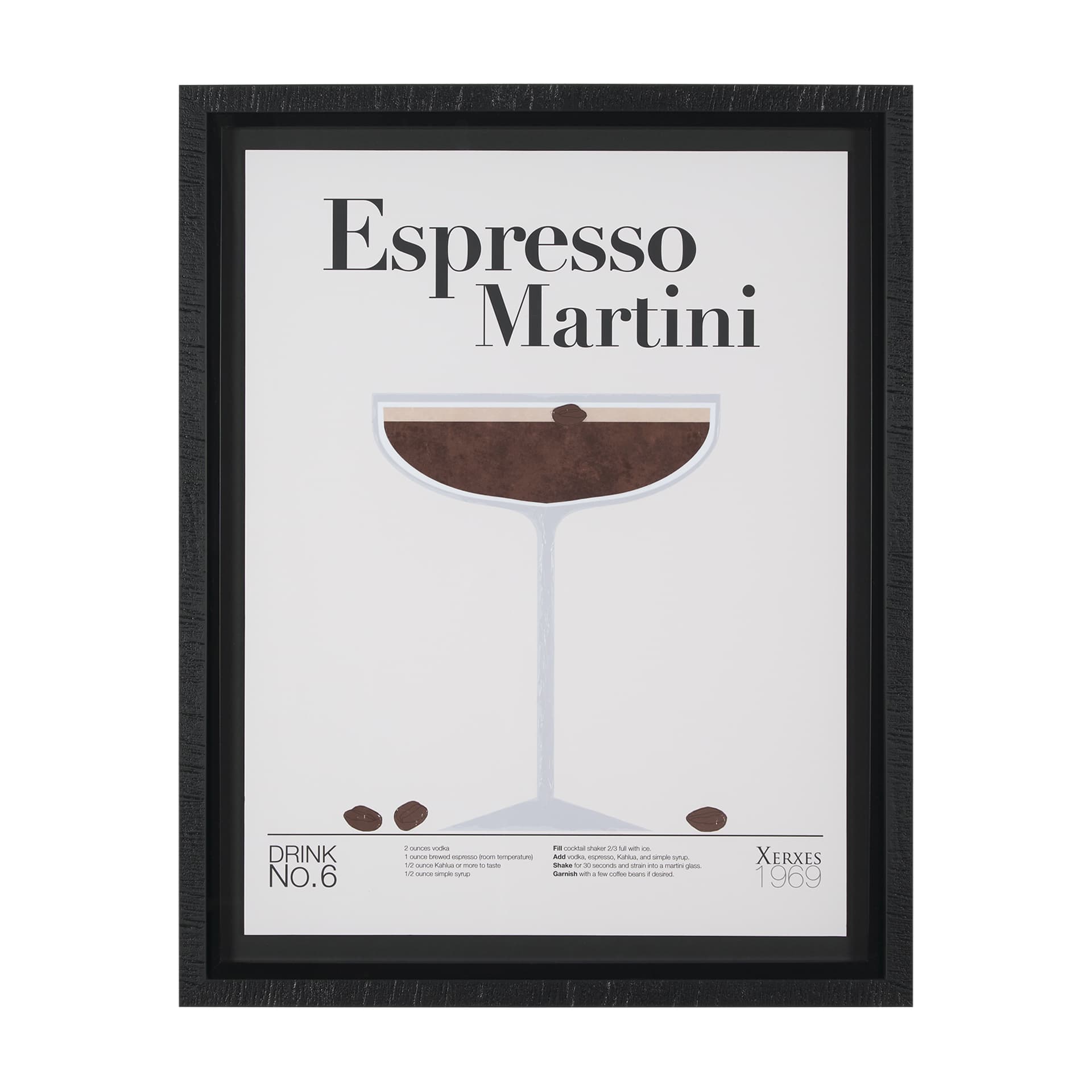 Espresso Martini by Mercana Studio a Hand Embelished Textured Framed Art Print Matted under Glass — product photograph