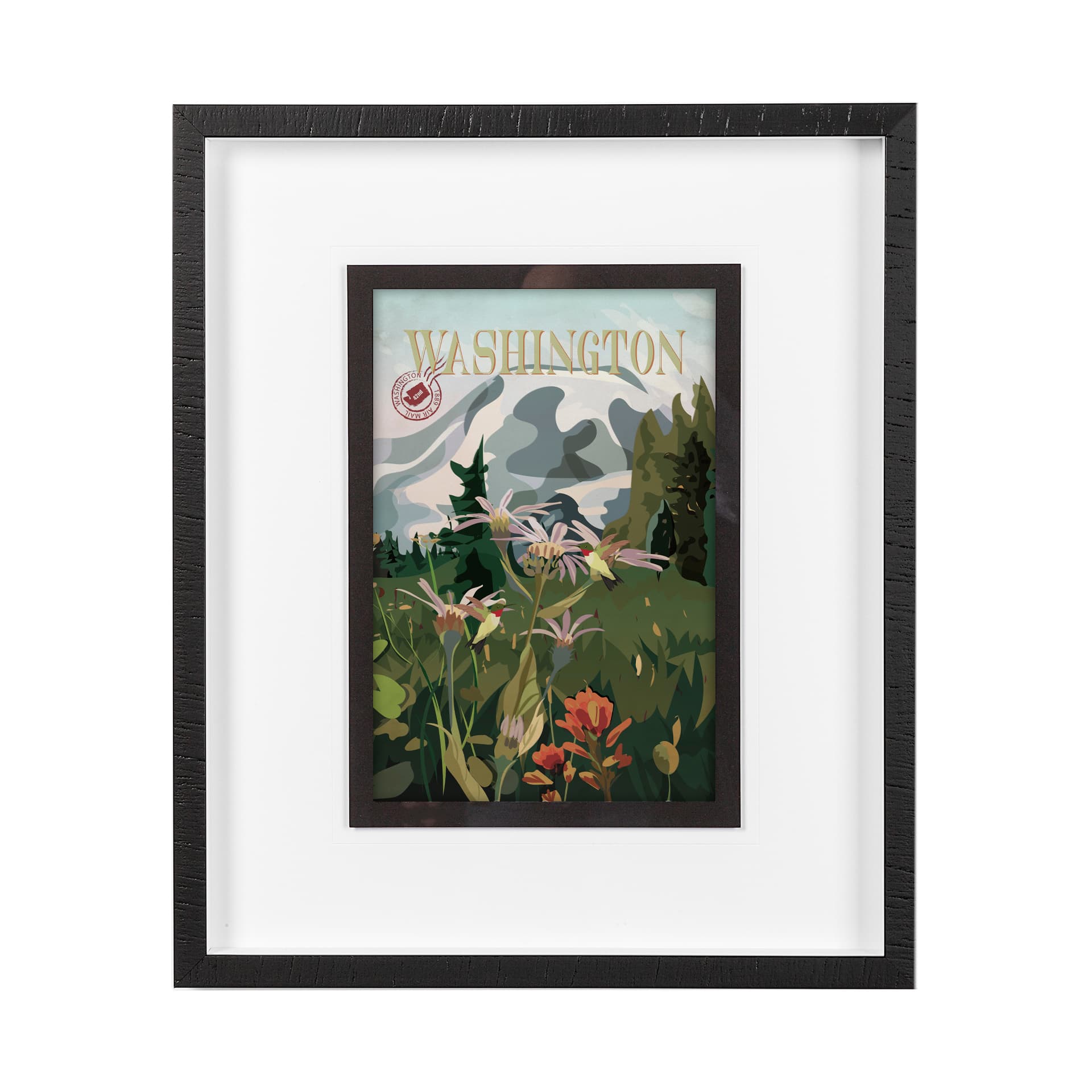 Washington Go USA (M) by Mercana Studio a Framed Art Print Matted under Glass — product photograph