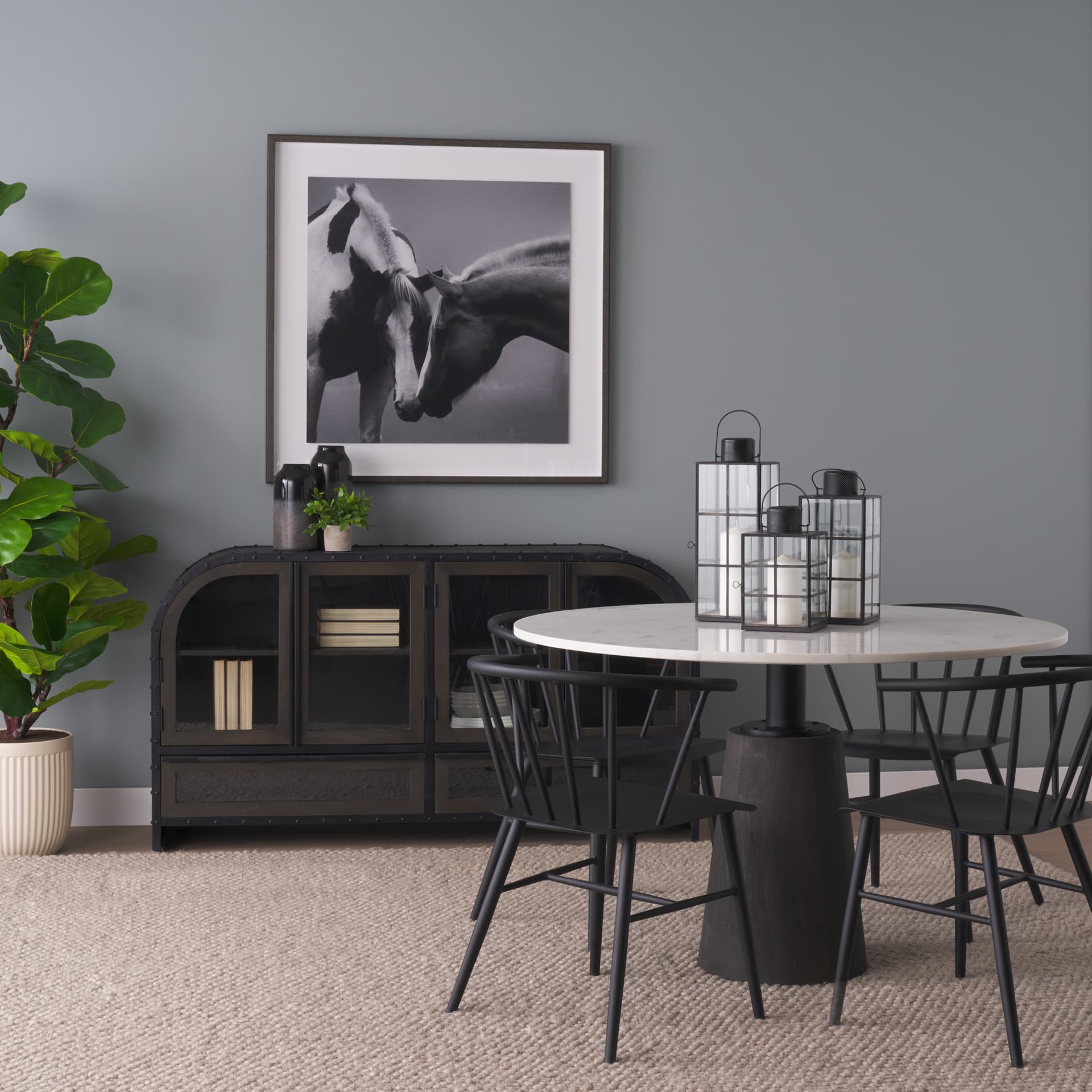 Gamfield 6.1L x 6.1W x 10.6H Small Black Metal and Glass Lantern — product photograph