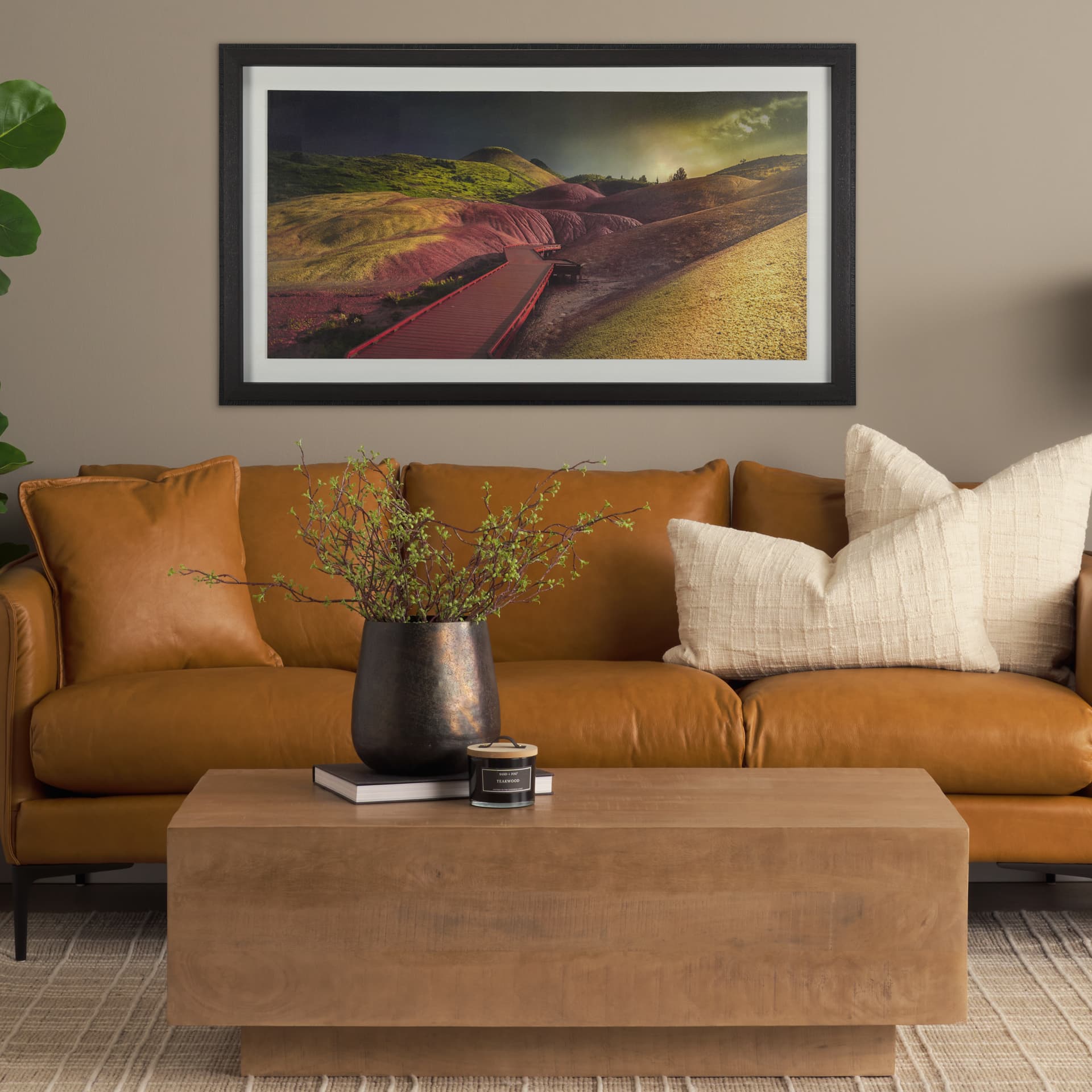 John Day I by Chad Mackay a Hand Embellished Textured Framed Photo Art Print — in a styled room
