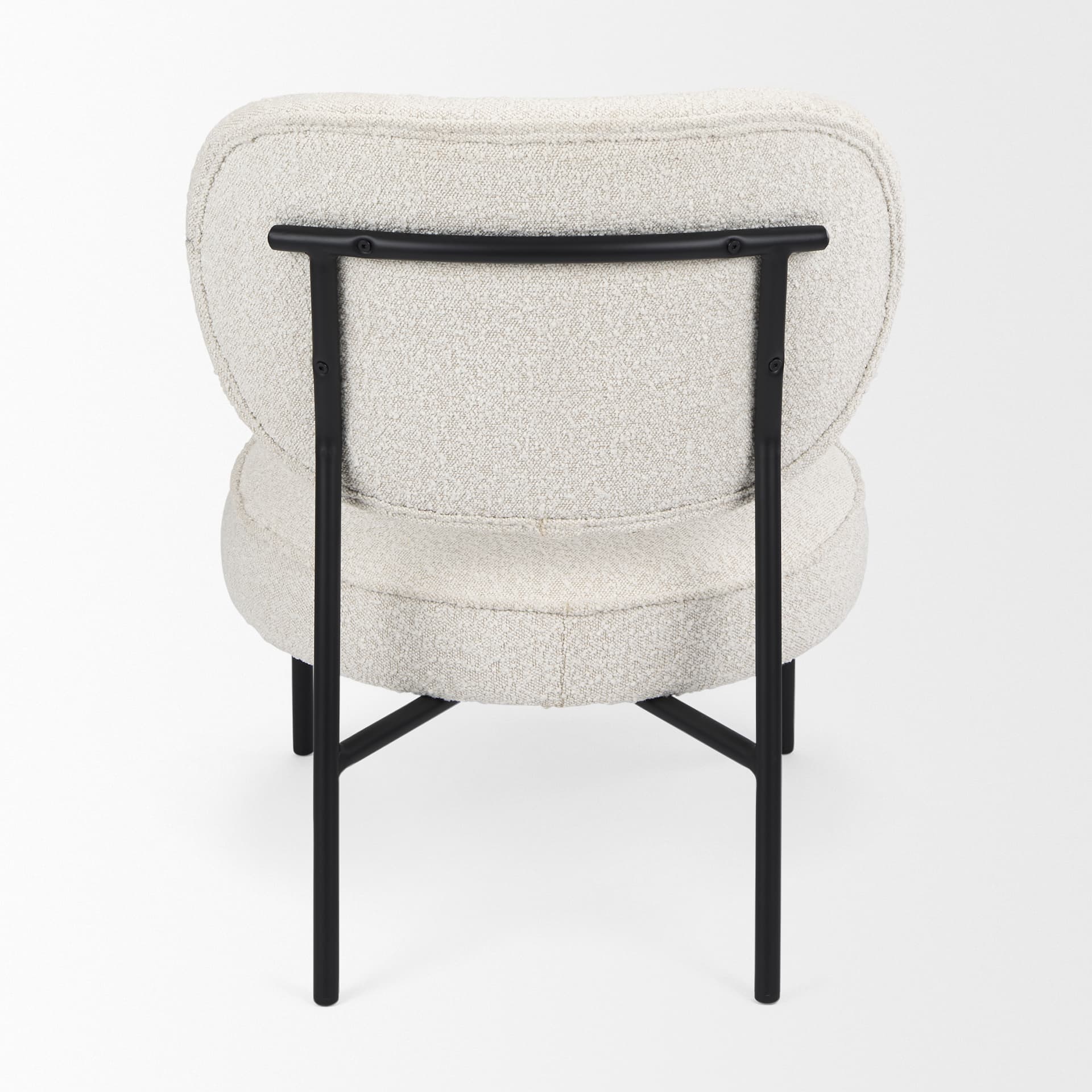 Amelia Cream Boucle W/Black Metal Upholstered Accent Chair 21.3L x 21.3W x 30.3H — product photograph