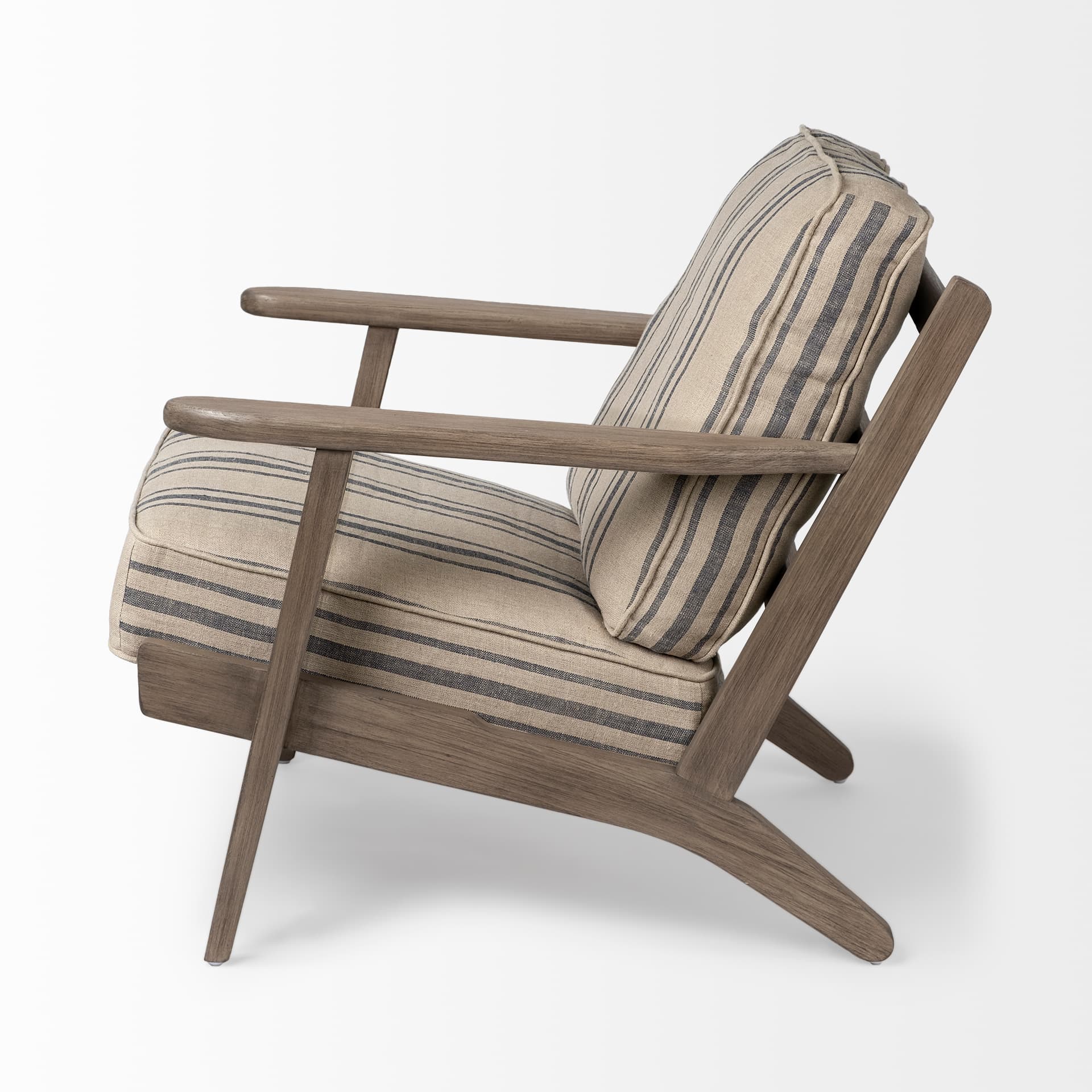 Olympus III Striped Brown Jute Wrapped Wooden Frame Accent Chair — product photograph