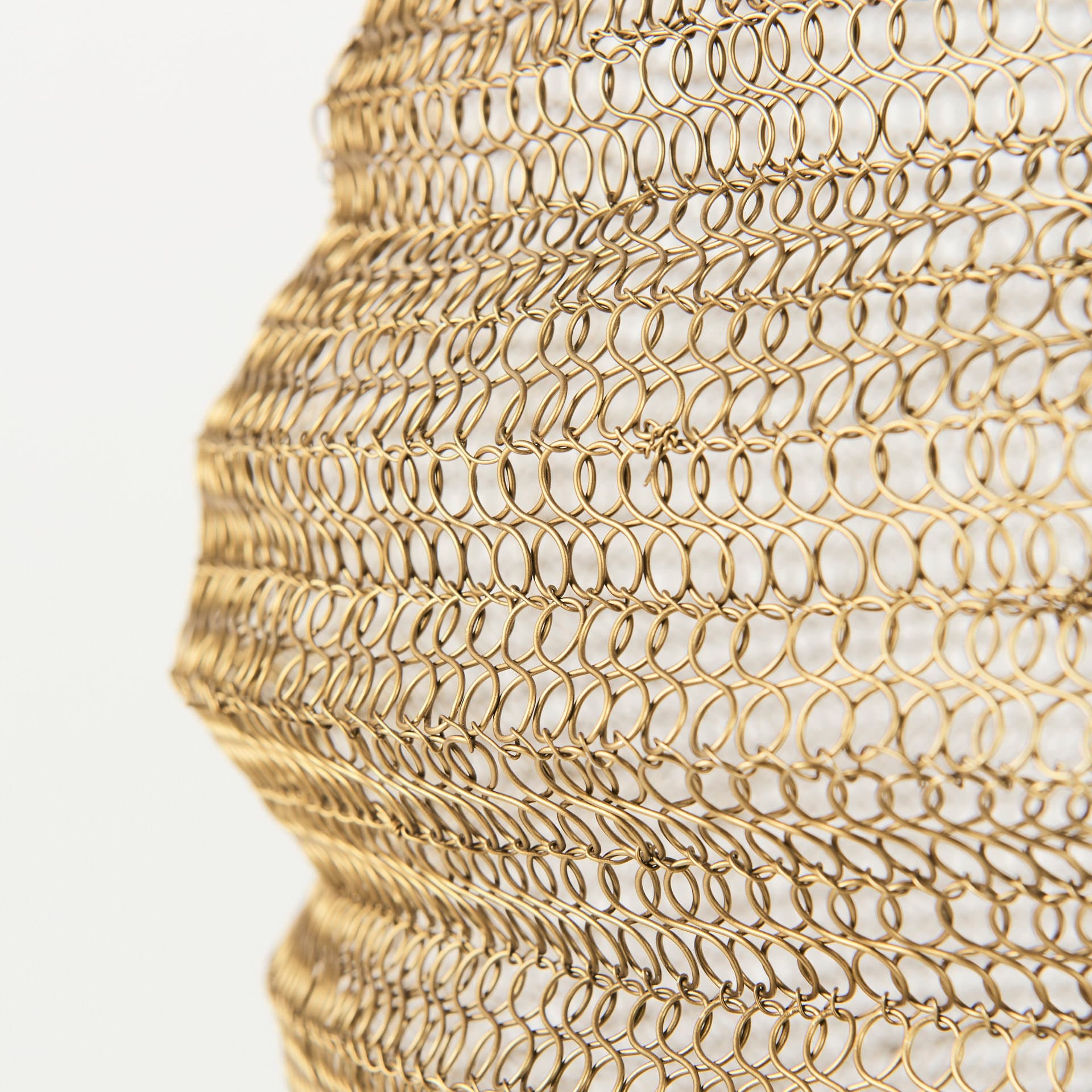 Halycon 16.0L x 16.0W x 20.0H Gold Mesh and Iron Pendant Light — product photograph