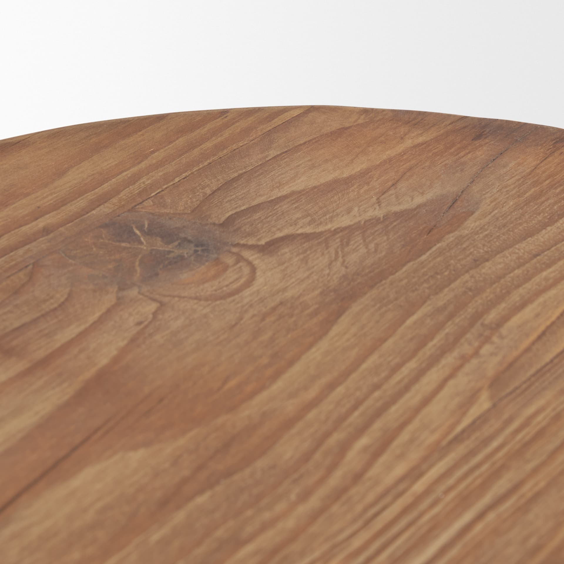 Tahlia Round Natural Brown Wood w/ Angled Legs Stool — product photograph