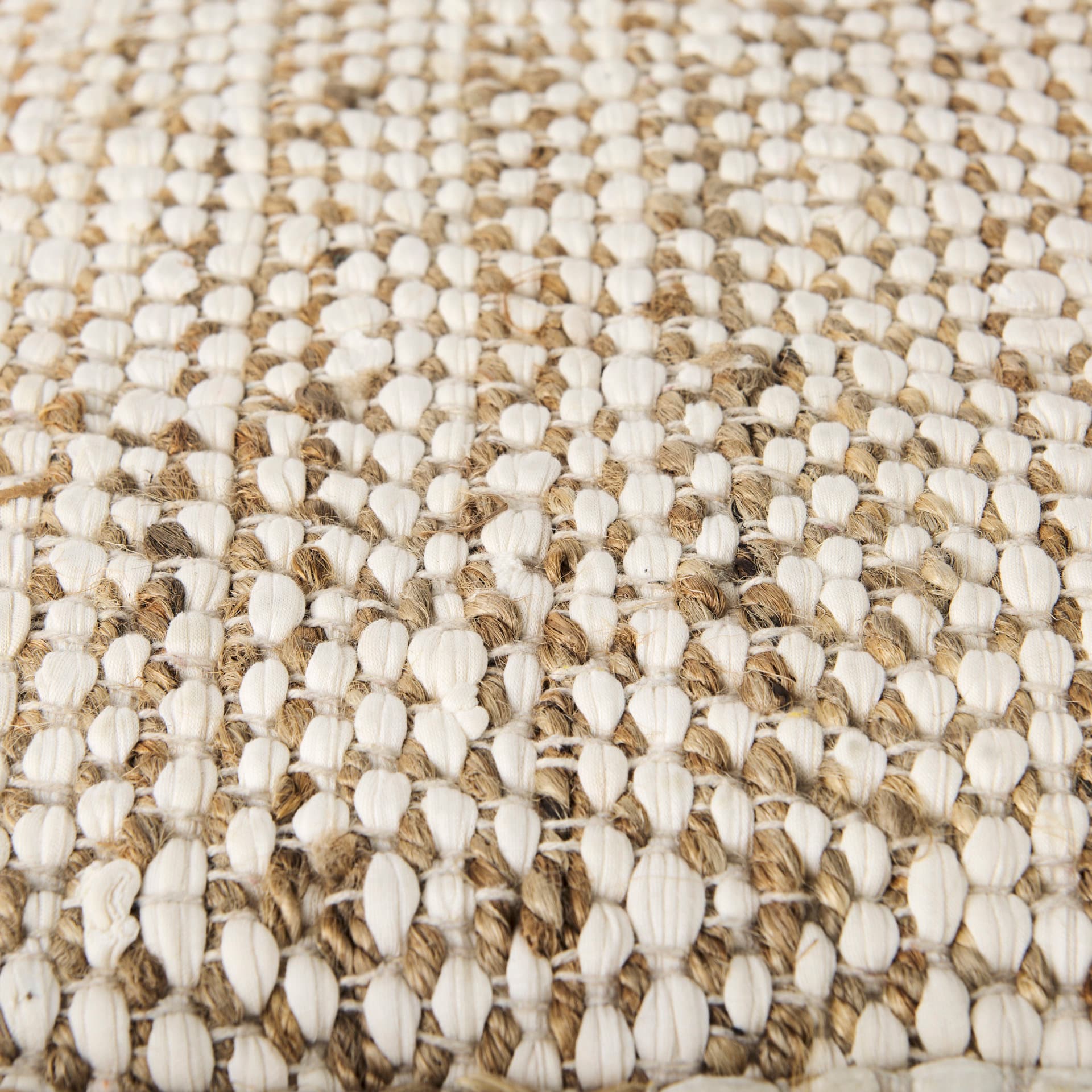 Ekani 16.0L x 16.0W x 16.0H Cream/Beige Cotton Pouf — product photograph